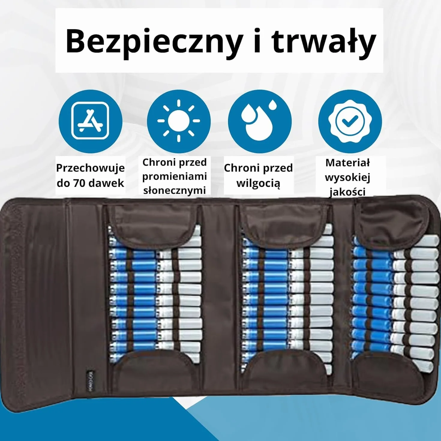 HOMEO-Case | Etui Homeopatyczne z 70 Przestrzeniami na Fiolki Boiron o Pojemności 4 Grama | Nie Zawiera Fiolków | Czarny
