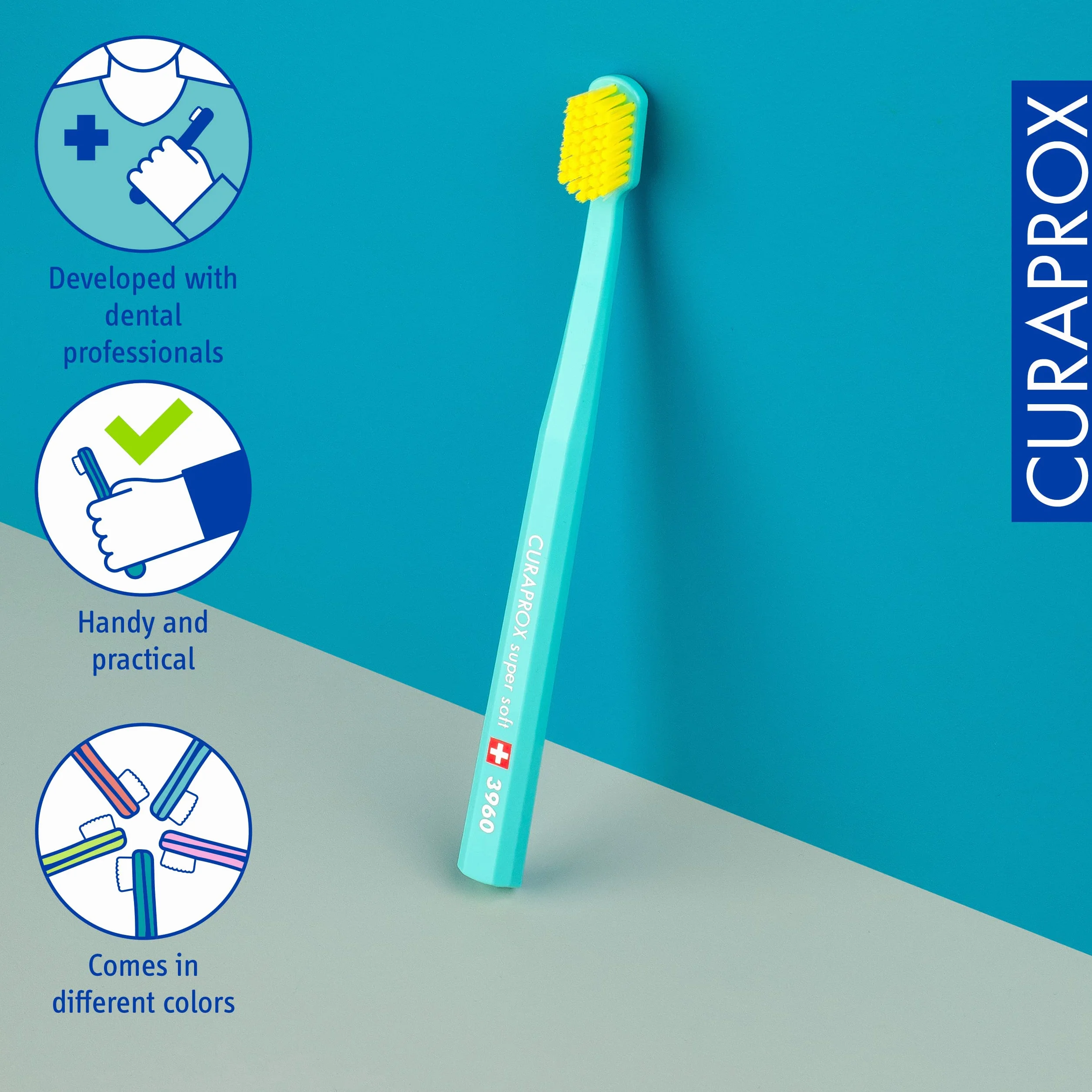 Curaprox CS 3960 Super Miękka Szczoteczka do zębów dla dorosłych, Super Miękkie włókna Curen®