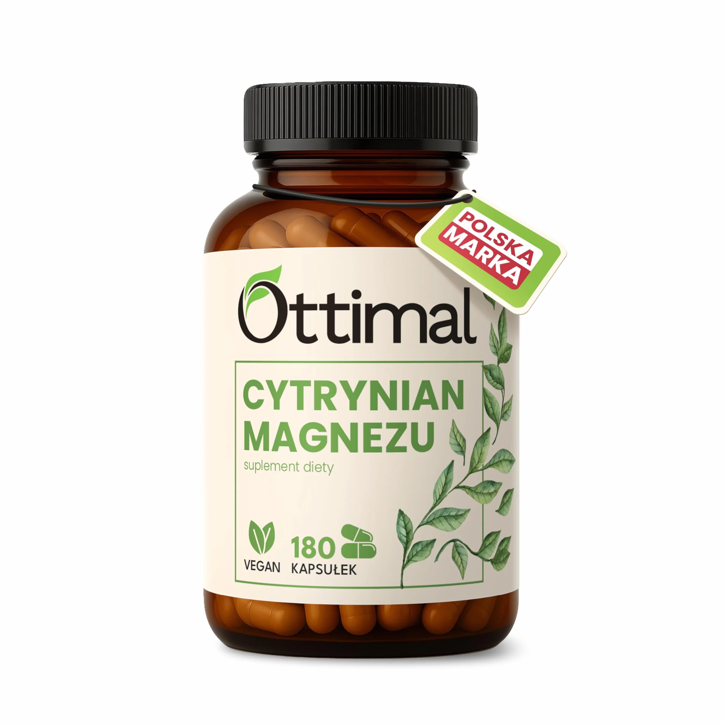 (107% RWS) Cytrynian Magnezu 400 mg - 180 wegańskich kapsułek bez dodatków (przebadany laboratoryjnie) - wysoka dawka 2400 mg w tym 400 mg magnezu elementarnego - zapas na 2 miesiące