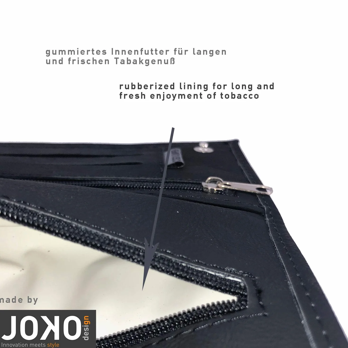 Torba na tytoń Used Leather Touch, worek obrotowy z przegródkami, czarny