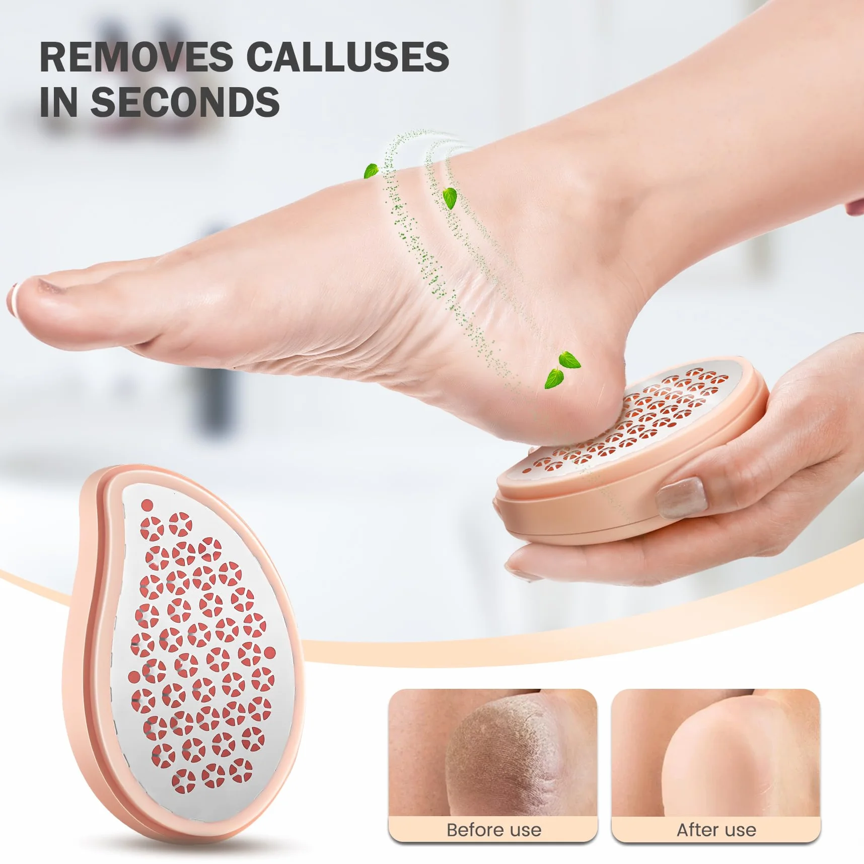 BEZOX Nano-szklany pilnik 3 w 1 i tarnik ze stali nierdzewnej do spa dla stopa - narzędzie do pedicure do usuwania martwego naskórka
