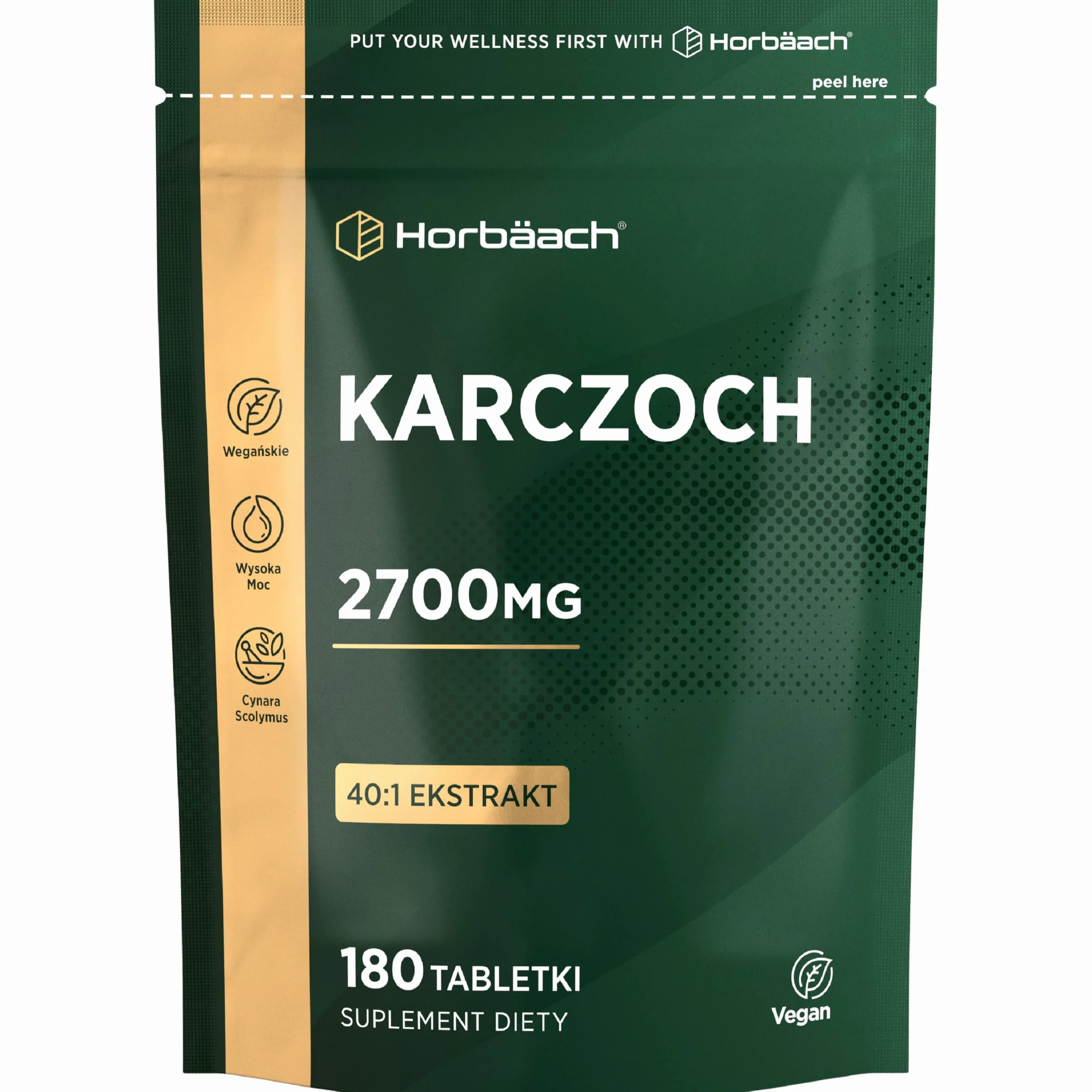 Horbaach Karczoch Tabletki 2700mg 180 Tabletek Wegańskich