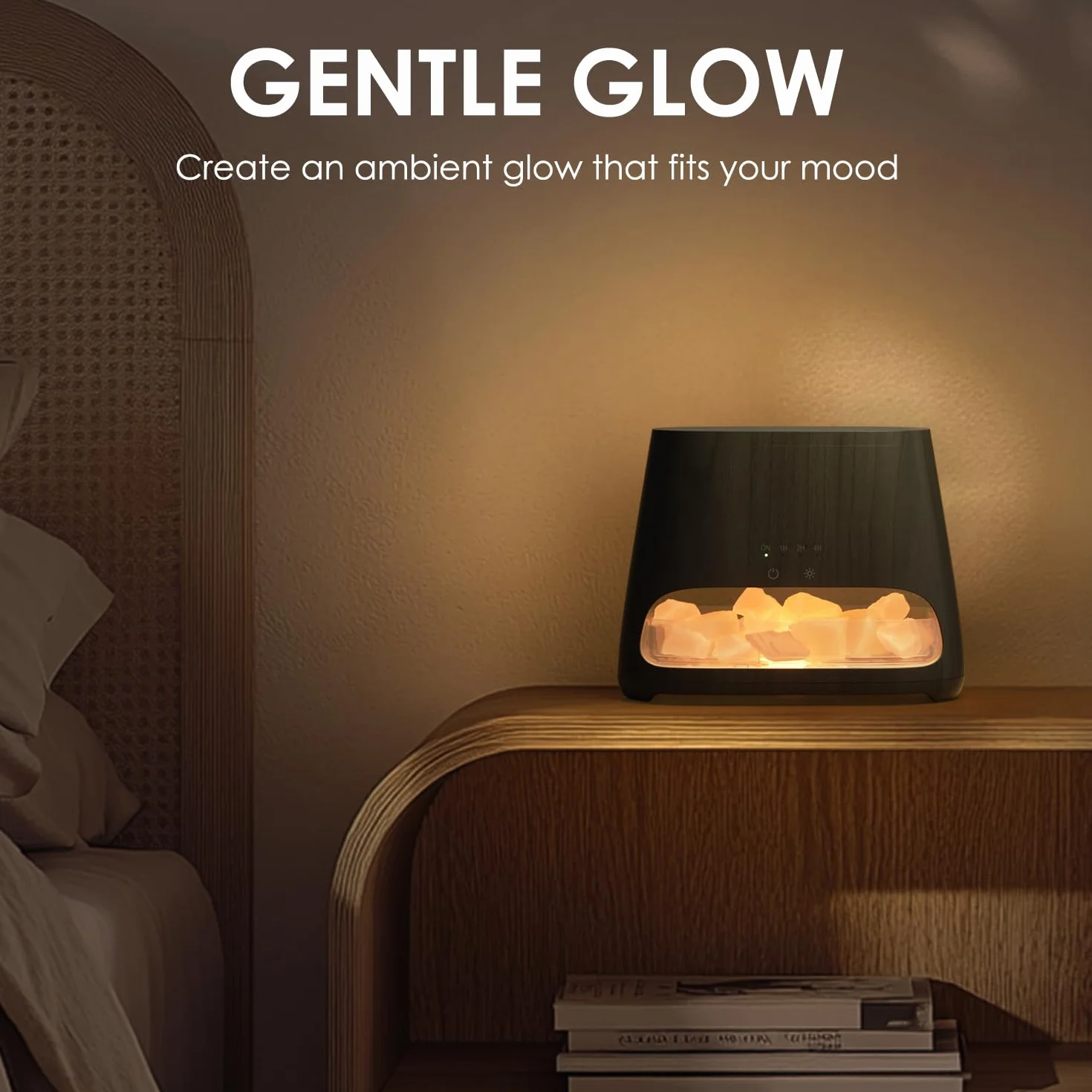 SALKING 2 w 1 dyfuzor zapachowy i lampa z efektem płomienia do olejków eterycznych, nawilżacz powietrza z 3 poziomami jasności, 150 ml