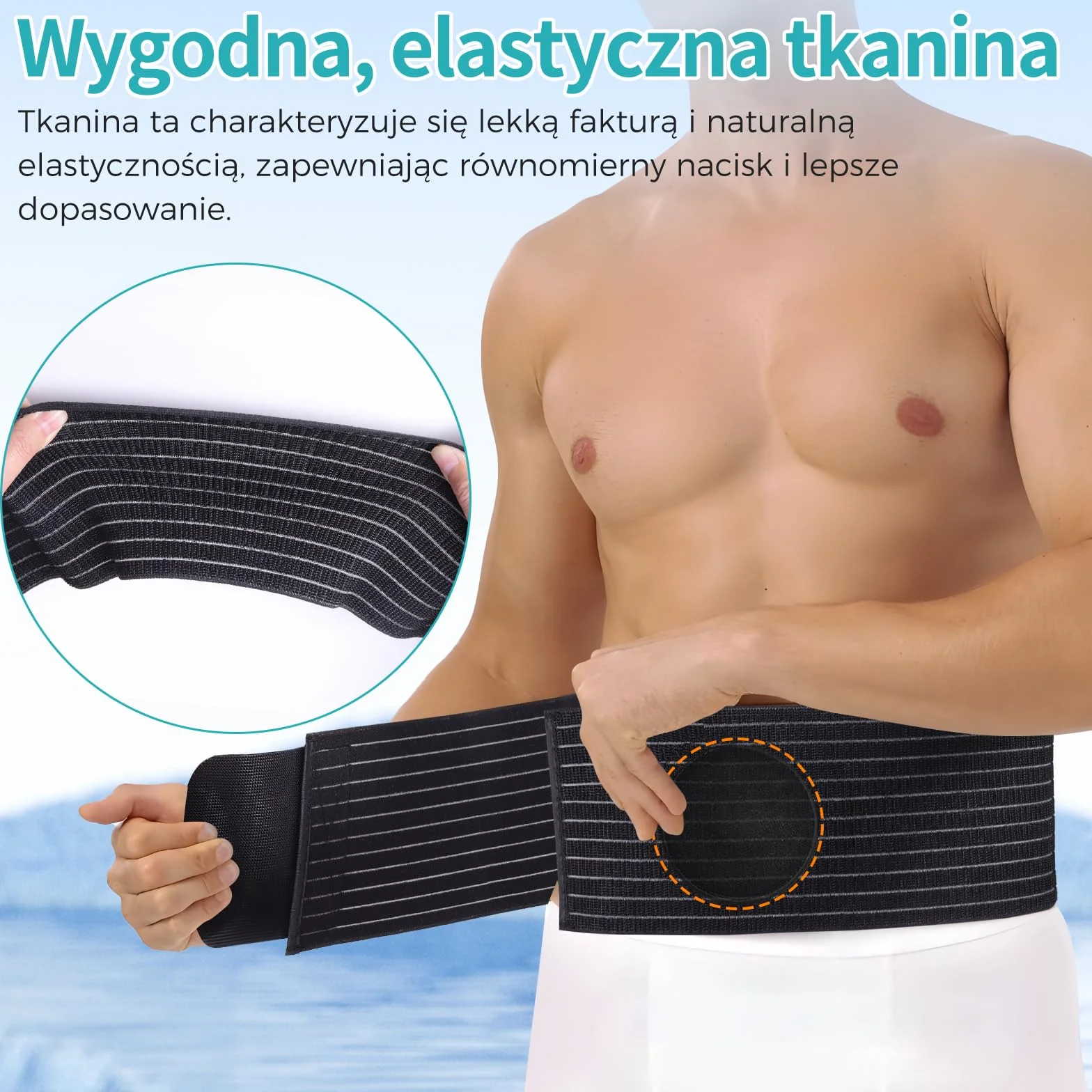 Pas na przepuklinę pępkową. Pas brzuszny na przepuklinę pępkową. XL