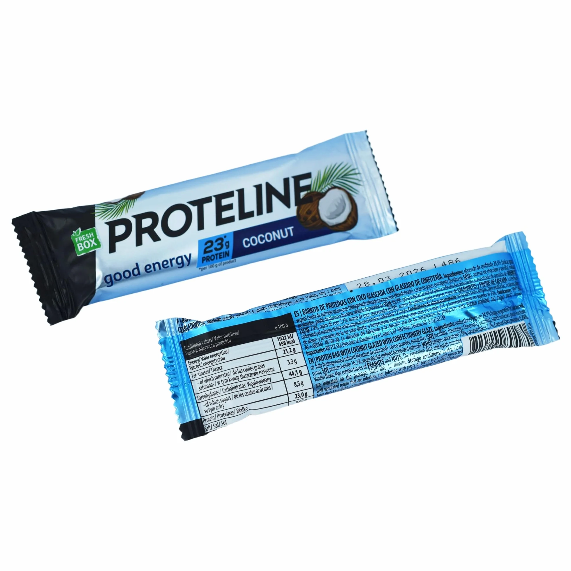 Baton Proteinowy Kokos 24×40 g ProteLine – Batony Proteinowe 23% Białka