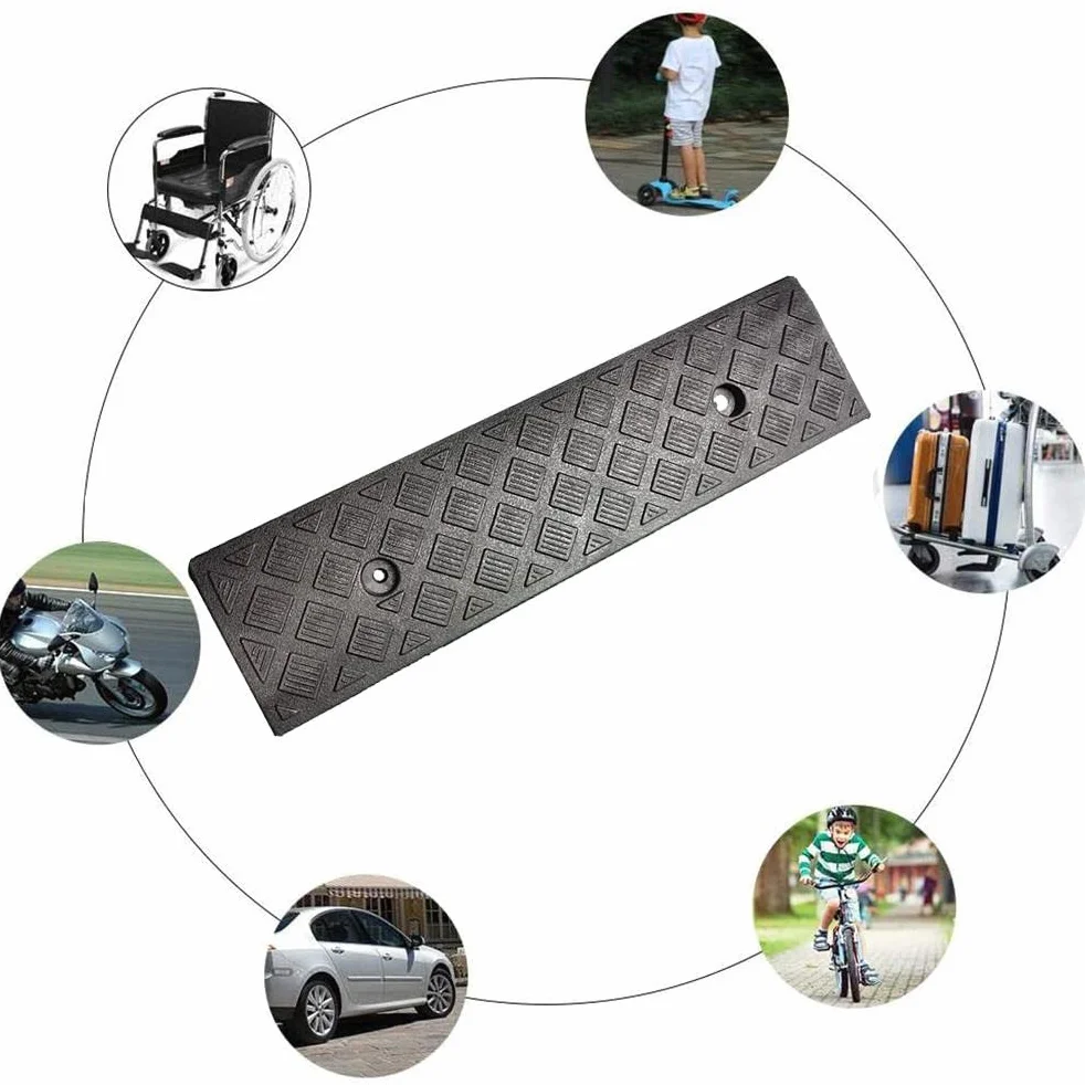 Gumowa Rampa Krawężnikowa, Losowy Kolor Auto Car Próg Antypoślizgowy - Plastikowa Przenośna Rampa Progowa