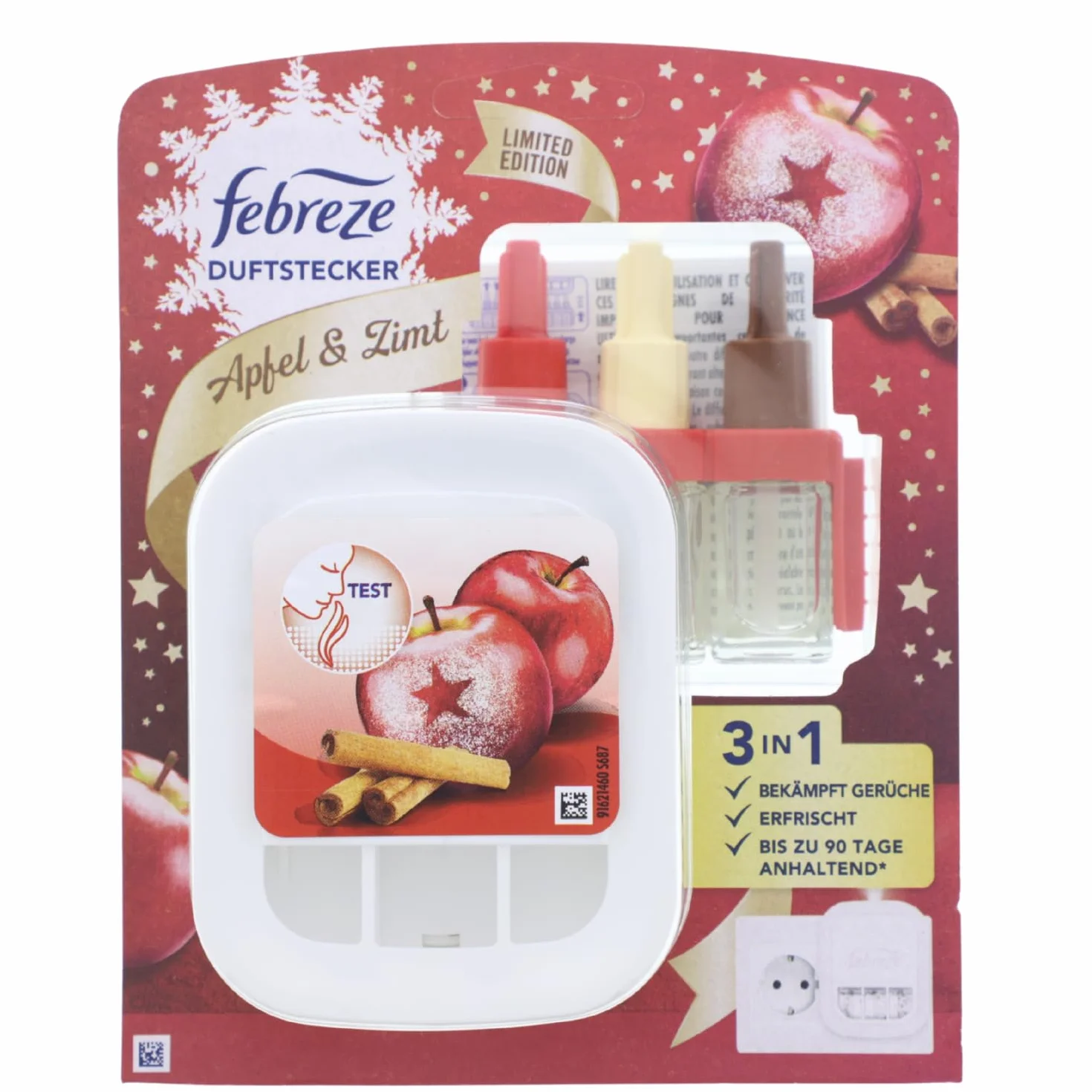 Febreze 3Volution wtyczka zapachowa (20 ml) jabłko i cynamon, zestaw startowy, zapach do pomieszczeń i odświeżacz powietrza