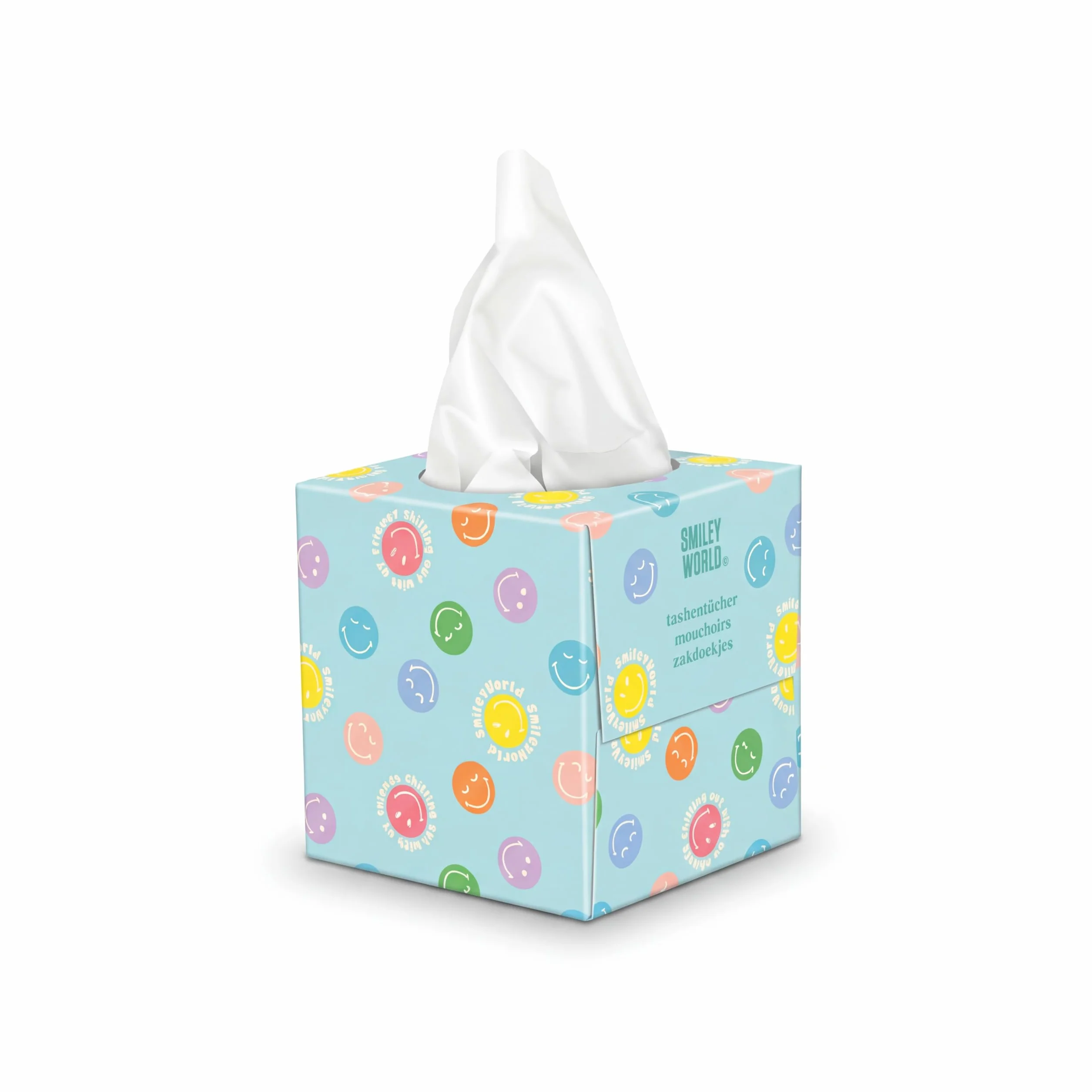 SMILEYWORLD Ultra Soft chusteczki higieniczne – 12 pudełek na kostki x 48 arkuszy (łącznie 576 arkuszy), 3-warstwowe – 3 wzory – pudełko na chusteczki do domu i biura (Bloom Edition)