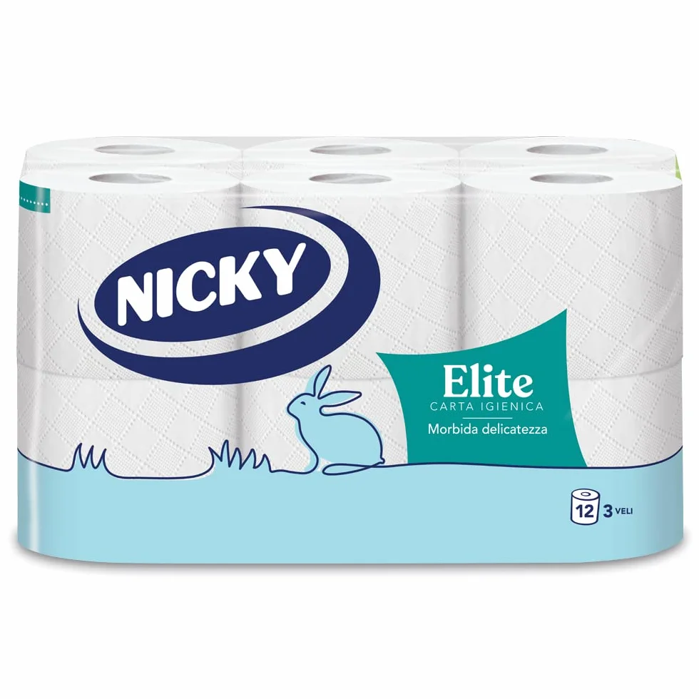 Nicky Elite 3-warstwowy papier toaletowy, 12 rolek