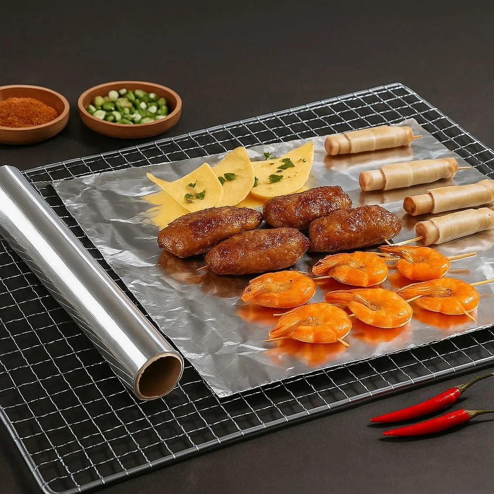 Folia aluminiowa do produktów spożywczych 75m x 290 mm – bardzo mocna – w pudełku dozującym z krawędzią tnącą