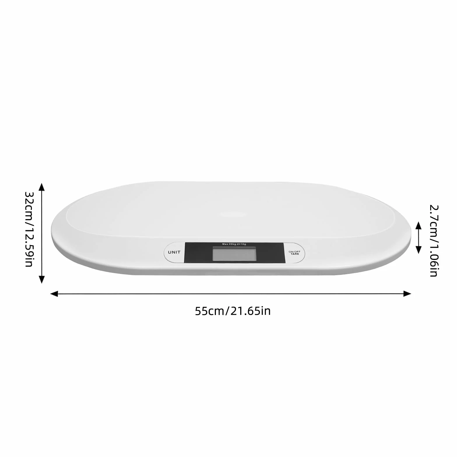 Cyfrowa waga dla niemowląt i zwierząt 30g-20kg biała