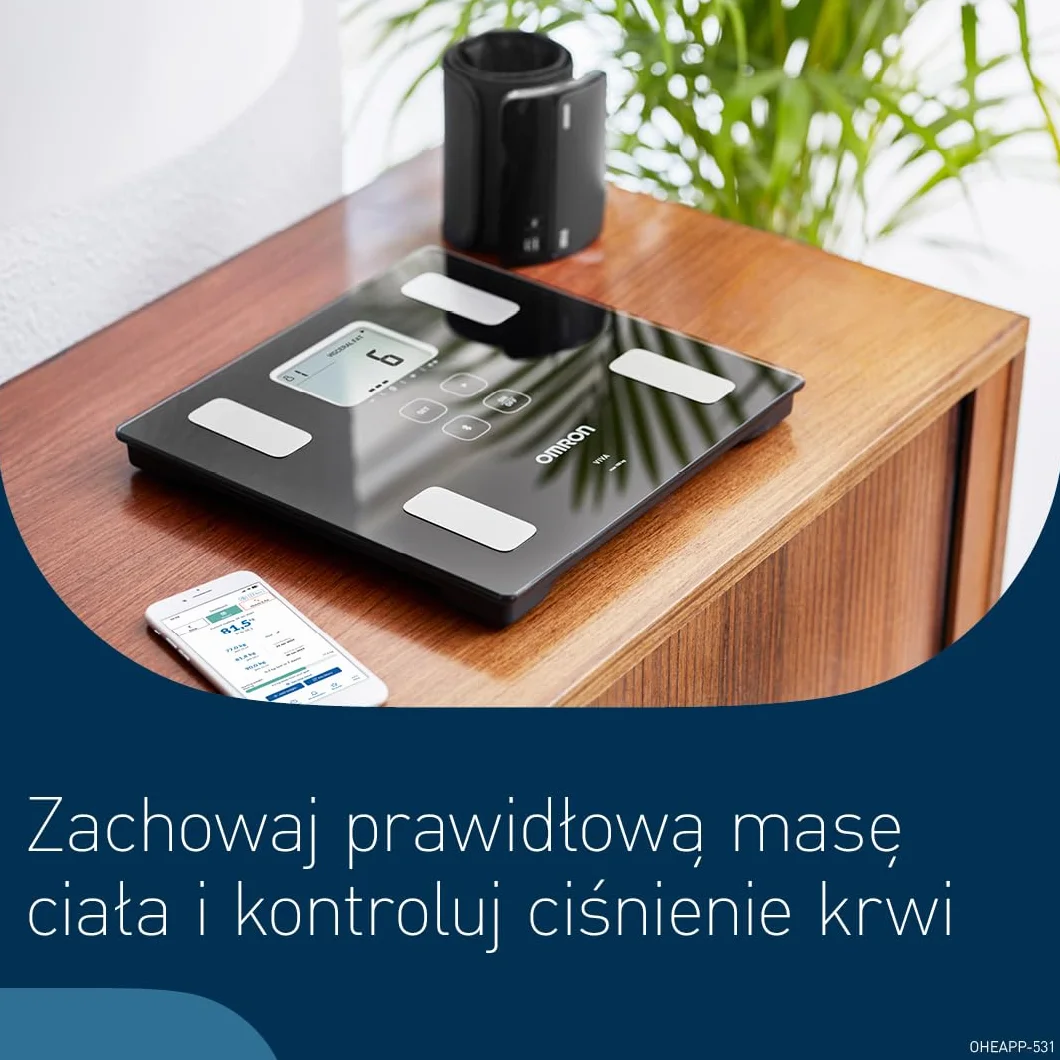 Waga OMRON VIVA Bluetooth Smart monitor składu ciała z pomiarem tkanki tłuszczowej, masy mięśni szkieletowych i BMI