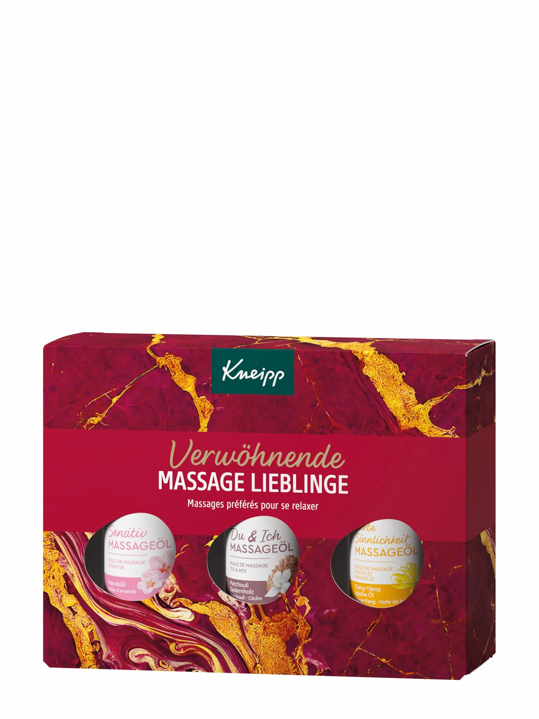 Kneipp Opakowanie prezentowe, rozpieszczający masaż ukochany – idealny prezent dla przyjemnego relaksu i rozpieszczania – 3 x 20 ml