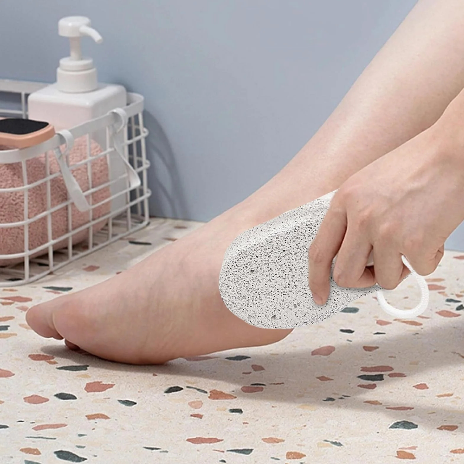 Pumeks do stóp, peeling do stóp i dłoni, 2 sztuki, naturalny, stabilny pumeks, do stóp, rąk, łokci, dla dorosłych