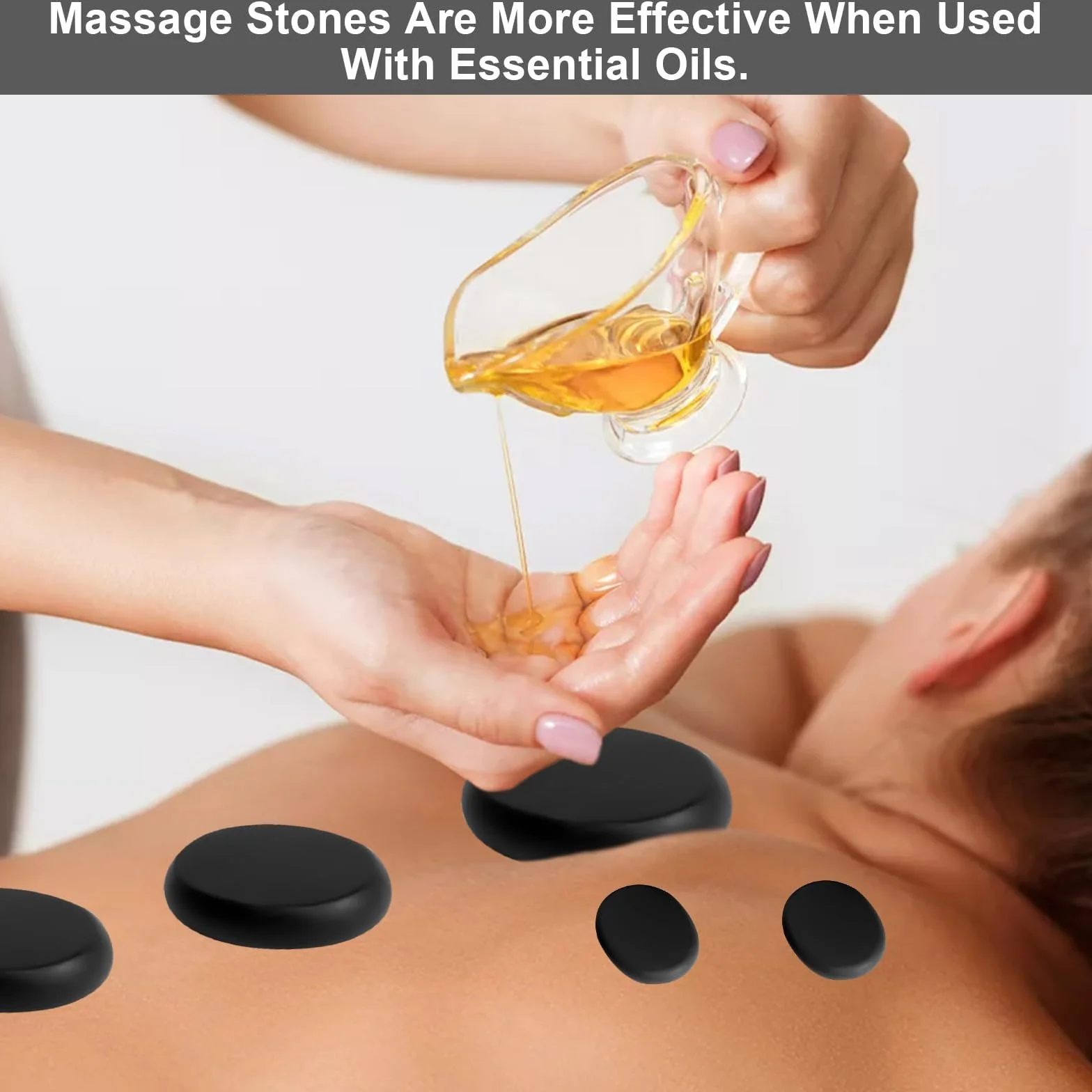 Hot Stone zestaw do masażu, 9 sztuk, kamienie bazaltowe, duże kamienie do masażu, kamienie do masażu, nadają się do spa, dla użytkowników prywatnych, do masażu, relaksu