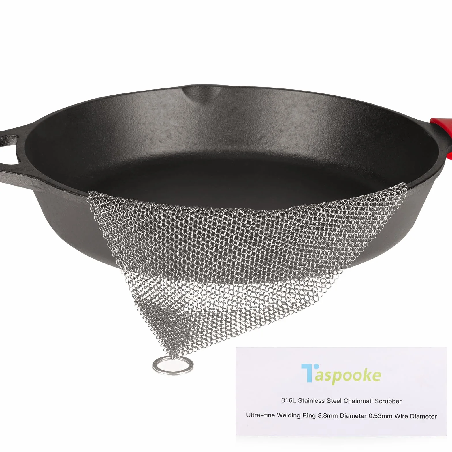 Skrobak ze stali nierdzewnej 316L, 3,8 mm, żeliwny scrubber do garnka, patelni