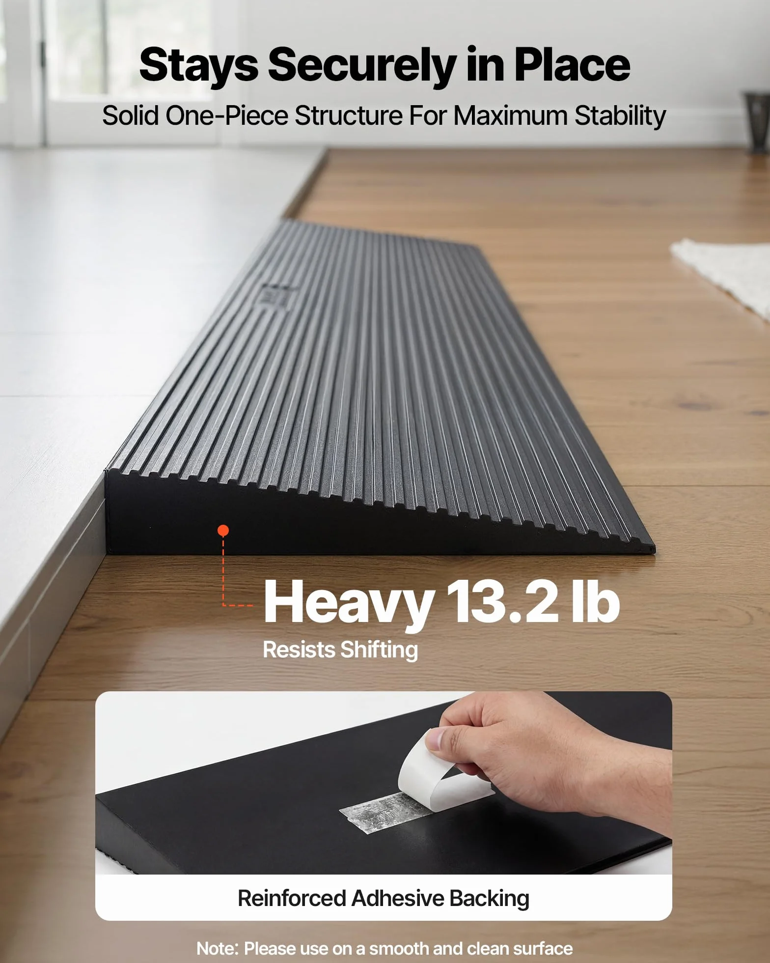 VEVOR Gumowa rampa progowa, wysokość 4 cm, maksymalna nośność, 15 ton, rampa progowa swobodnie przycinana, wymiary ogólne 90 x 20 x 4 cm, antypoślizgowa rampa progowa do łatwego wspinania się 6,2 kg