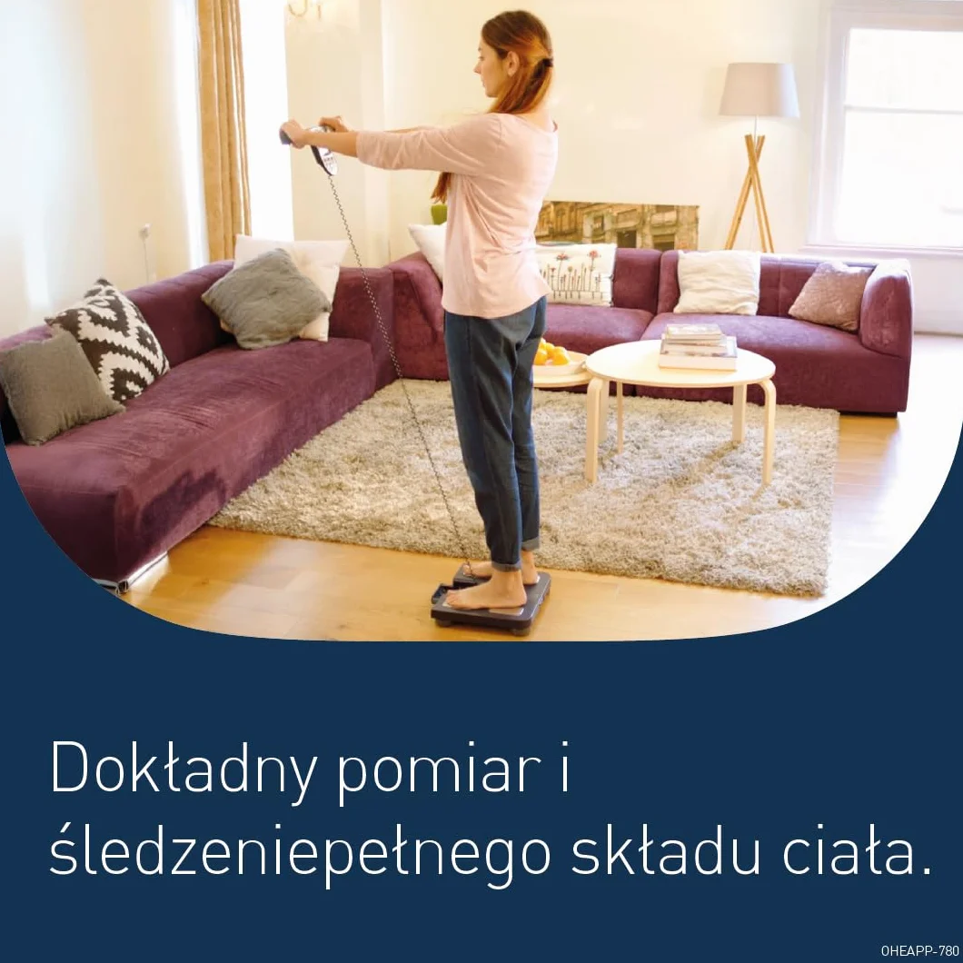 OMRON BF511 to walidowany klinicznie monitor składu ciała z 8 precyzyjnymi czujnikami do pomiaru całego ciała – niebieski