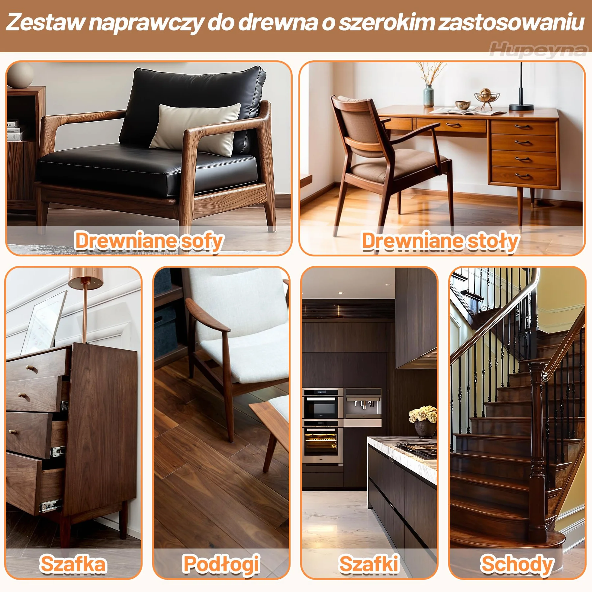 Zestaw do naprawy drewna, wypełniacz do mebli, szpachlówka do drewna i wosk pszczeli - naprawa plam, zadrapań, pęknięć, dziur, przebarwień w drewnianych szafkach, podłogach z twardego drewna