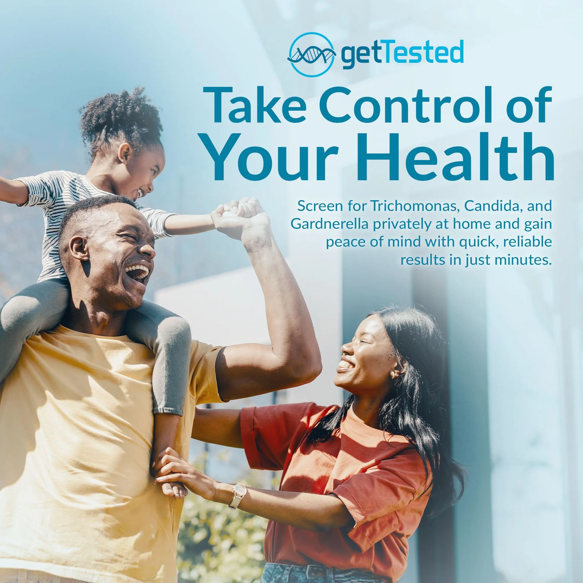 GetTested Zestaw testowy 3w1 do szybkiego wykrywania STI na Trichomonas, Candida i Gardnerella, Zestaw do samodzielnego testu w domu, Test moczu dla mężczyzn i kobiet, Wyniki w 15 minut