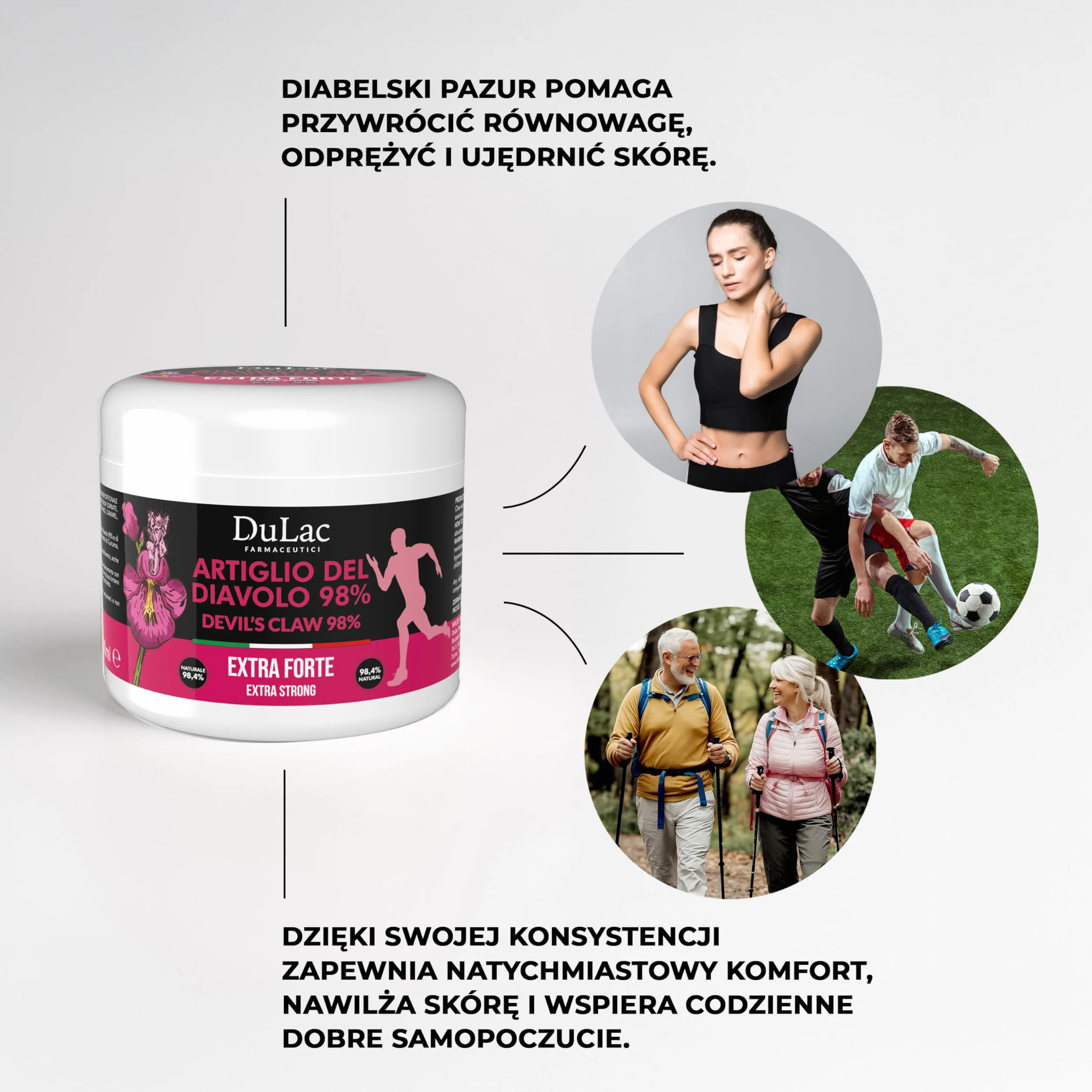 Dulàc Devil's Claw Gel Extra Strong 98% 500 ml do masażu stawów i mięśni