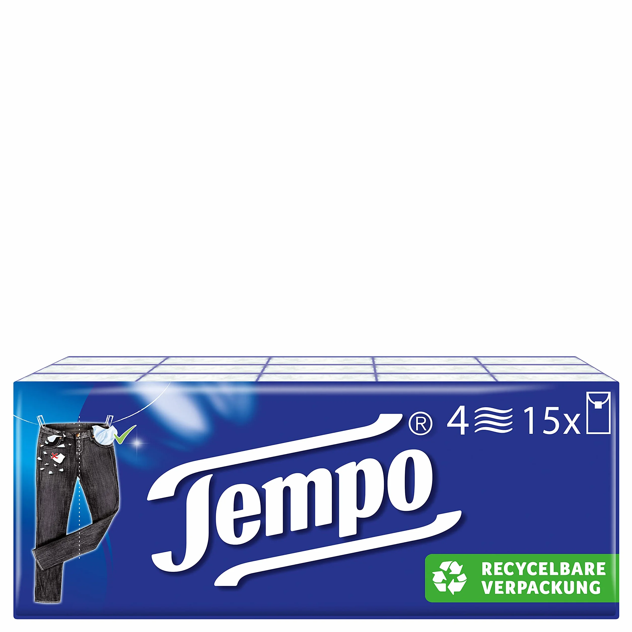 Tempo Chusteczki Higieniczne Klasyczne 4-Warstwowe Ręczniki Papierowe 15 x 10 (150 chusteczek)