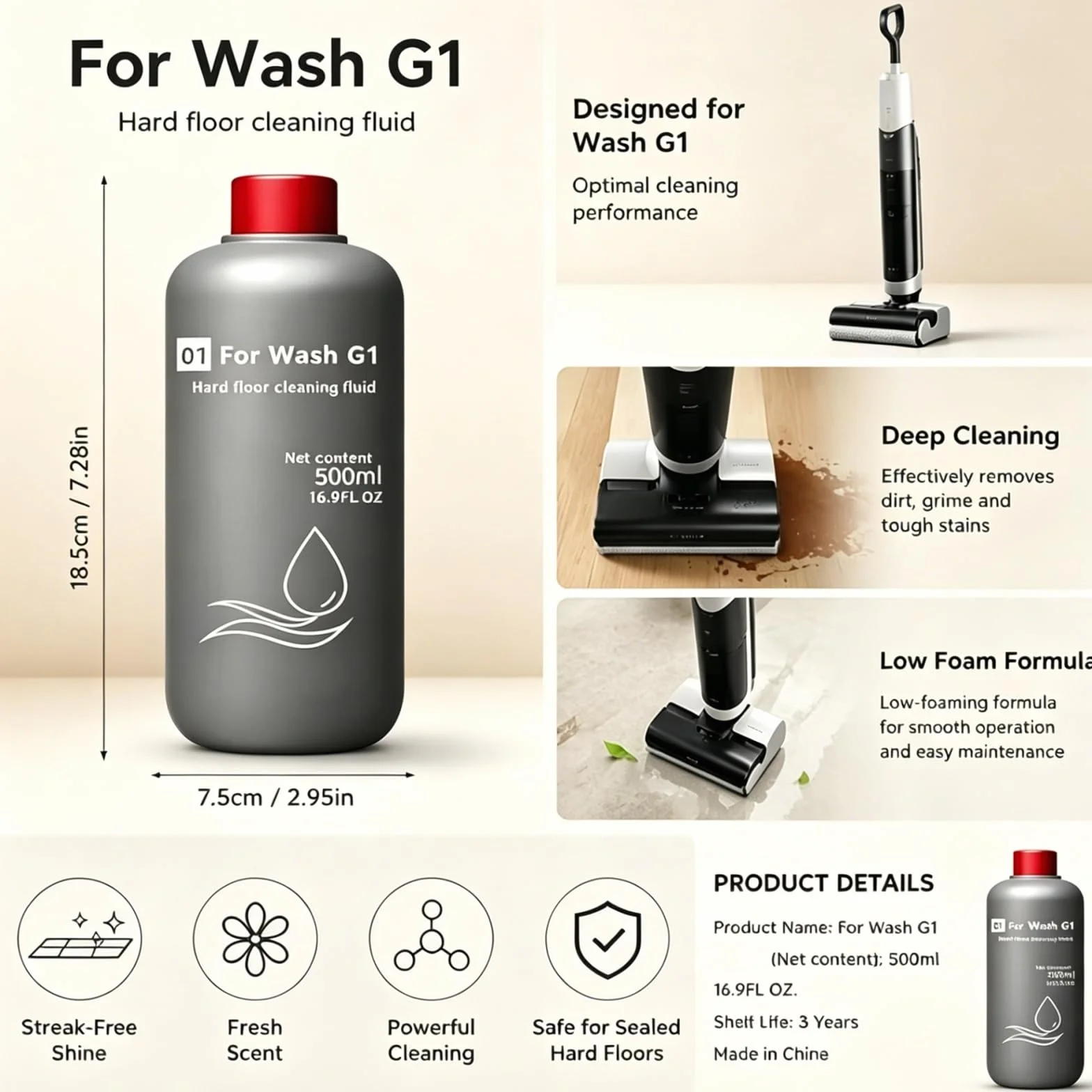 Środek czyszczący Dyson Wash G1 500 ml do twardych podłóg, niskopieniący