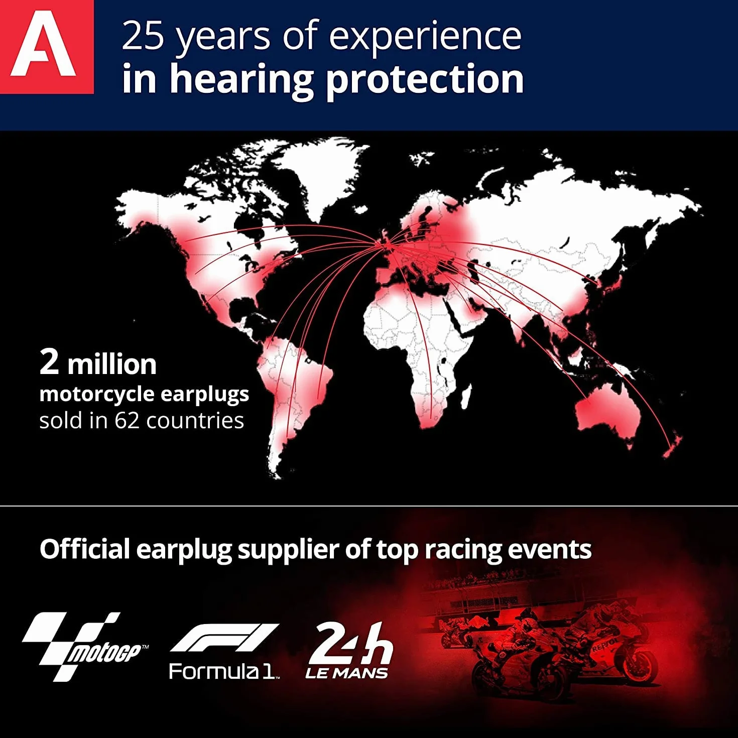Alpine MotoSafe Race Edycja MotoGP Zatyczki do Uszu Wielokrotnego Użytku Hipoalergiczny Materiał