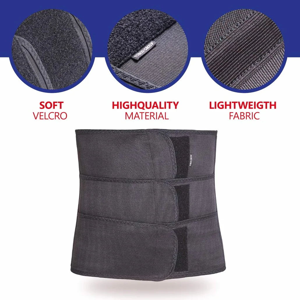 TOROS GROUP MANUFACTURE Pas pooperacyjny podtrzymujący wys. 31 cm trzy rzepy, rozmiar 3 Large beżowy