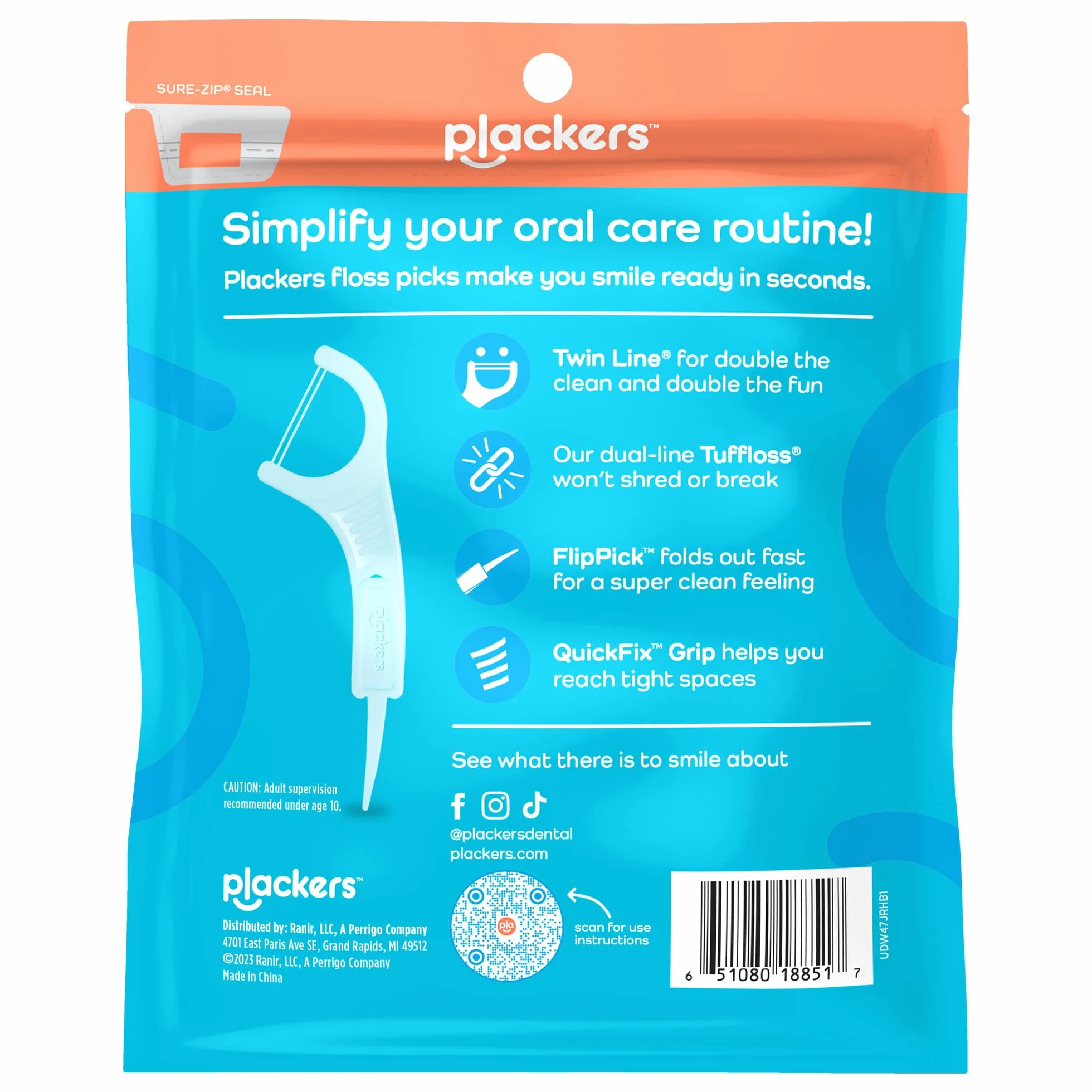 Plackers Twin-Line kostki do nici dentystycznej, 150 sztuk (4 sztuki)