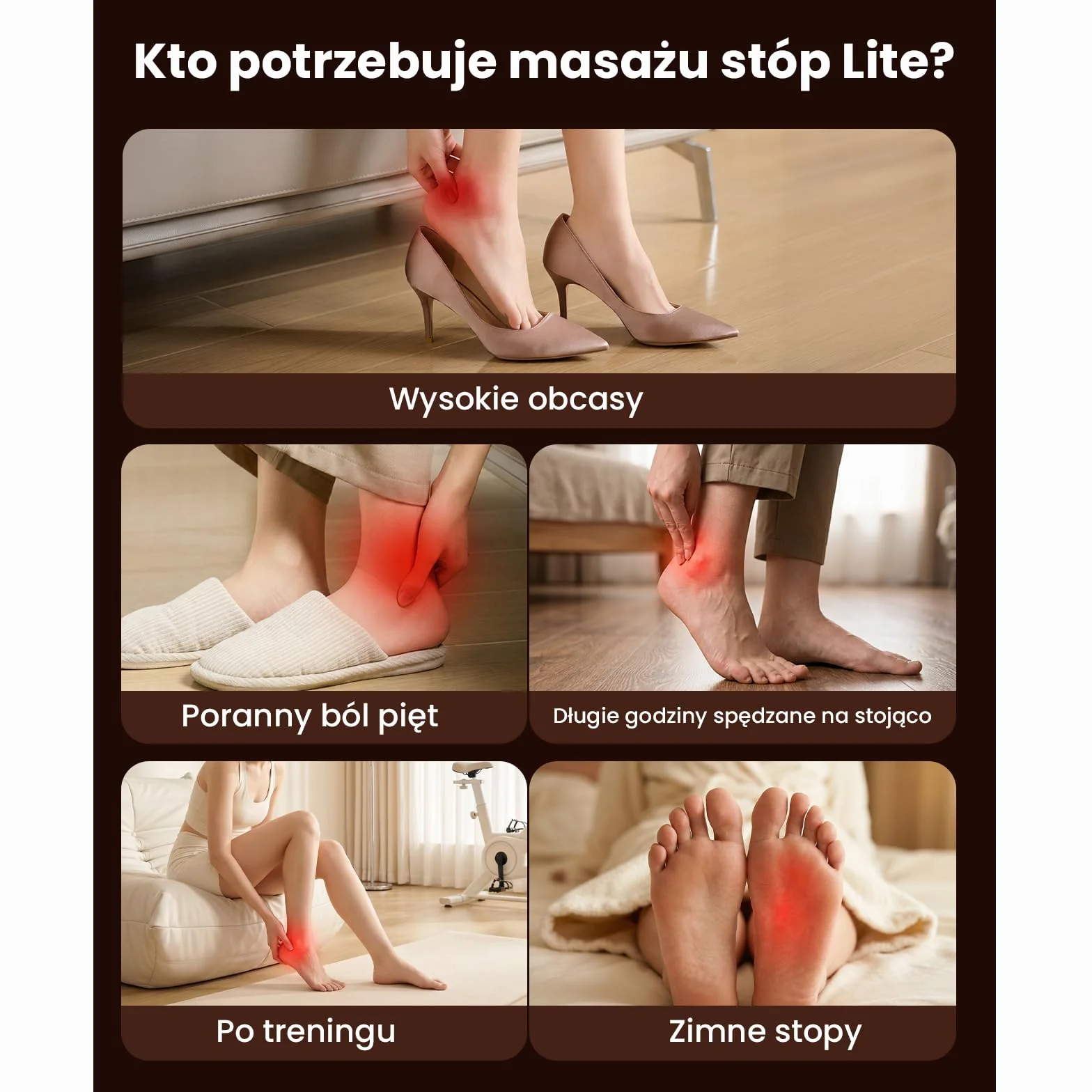 BOB AND BRAD Lite Masażer do Stóp z Podgrzewaniem, Shiatsu i Kompresją - Elektryczny Masażer Ugniatający na Ból Stóp i Haglund, Rozmiar do 45, Pomysł na Prezent