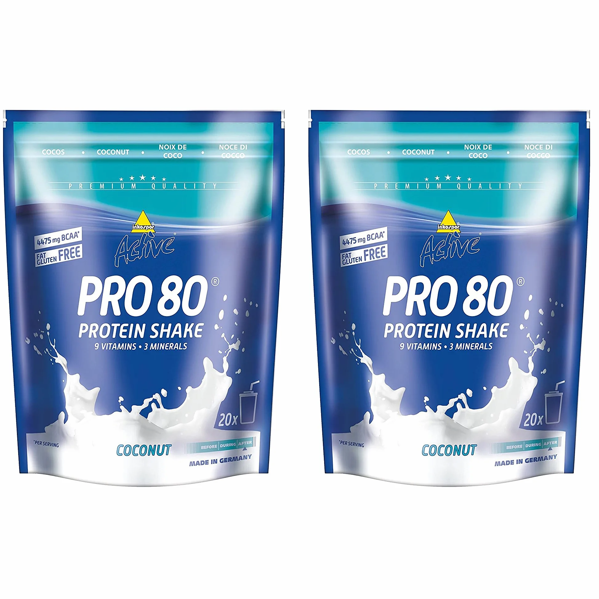 Inkospor Active Proteinshake Pro 80 dwupak 2 x 500 g Cocos 1 kg