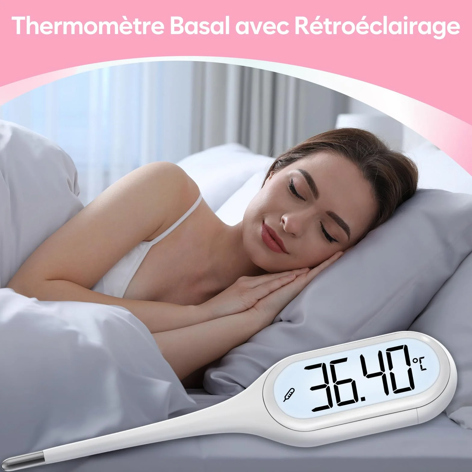 Easy@Home cyfrowy termometr podstawowy, tryb BBT z miękką końcówką do wykrywania owulacji przez aplikację PREMOM, termometr gorączkowy dla niemowląt dorosłych