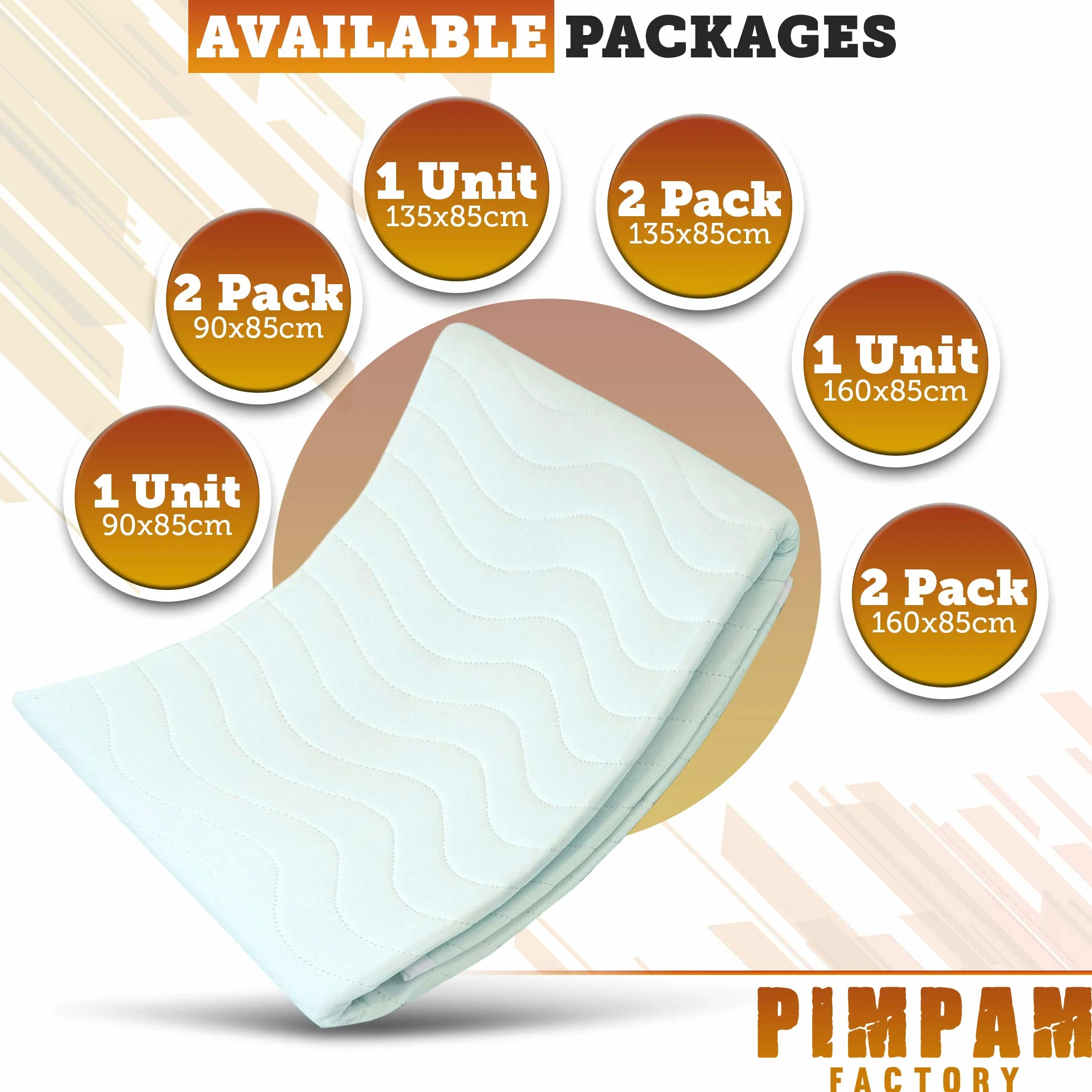PimPam Factory Podkładki do łóżka dla dorosłych Zmywalne 90 x 85 cm 5 warstw - Wodoodporny podkładkę wielokrotnego użytku - Super chłonny ochraniacz na łóżko - podkładki dla niemowląt