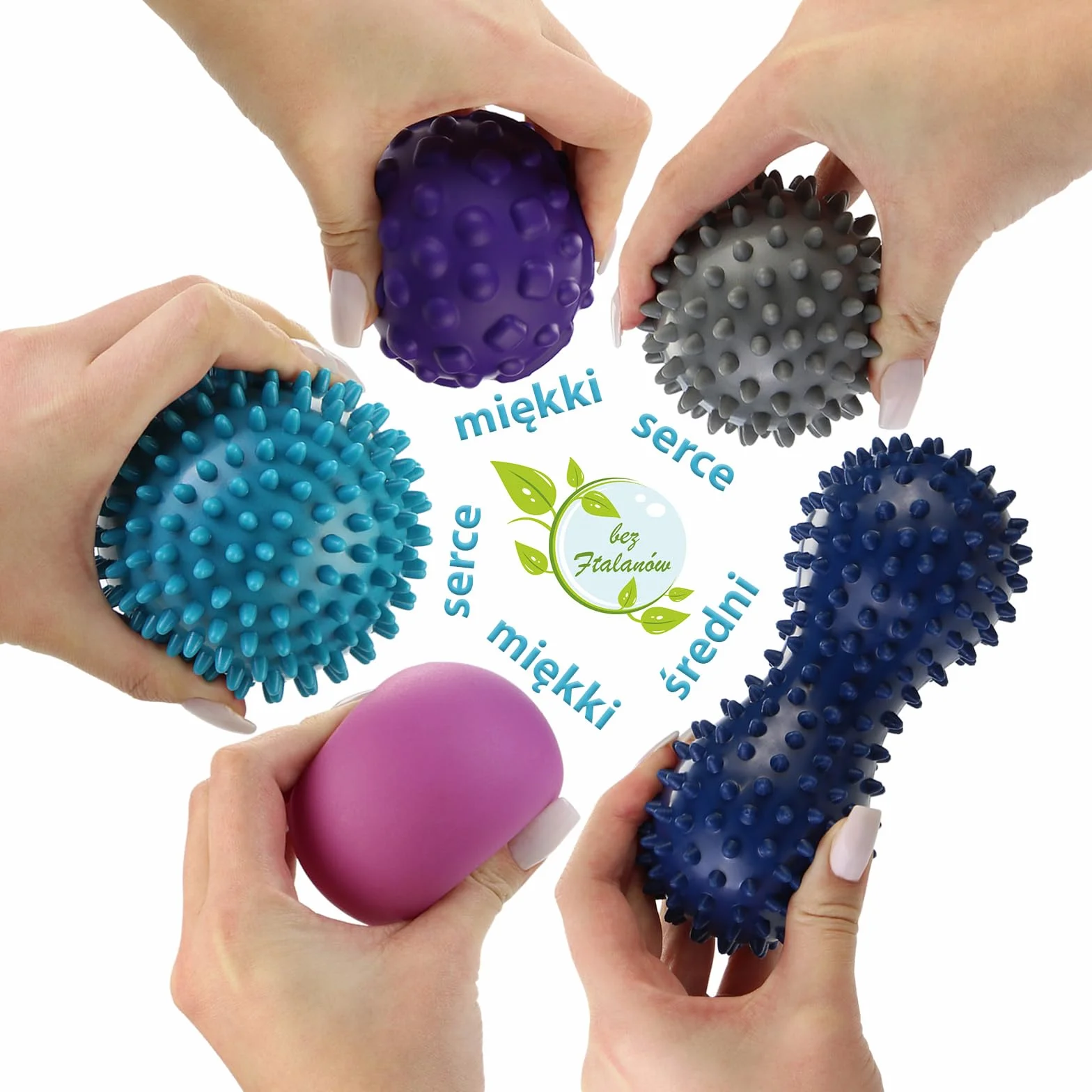 ALPIDEX Piłki do masażu zestaw 5 – piłka z kolcami, lacrosse, peanut i trigger point