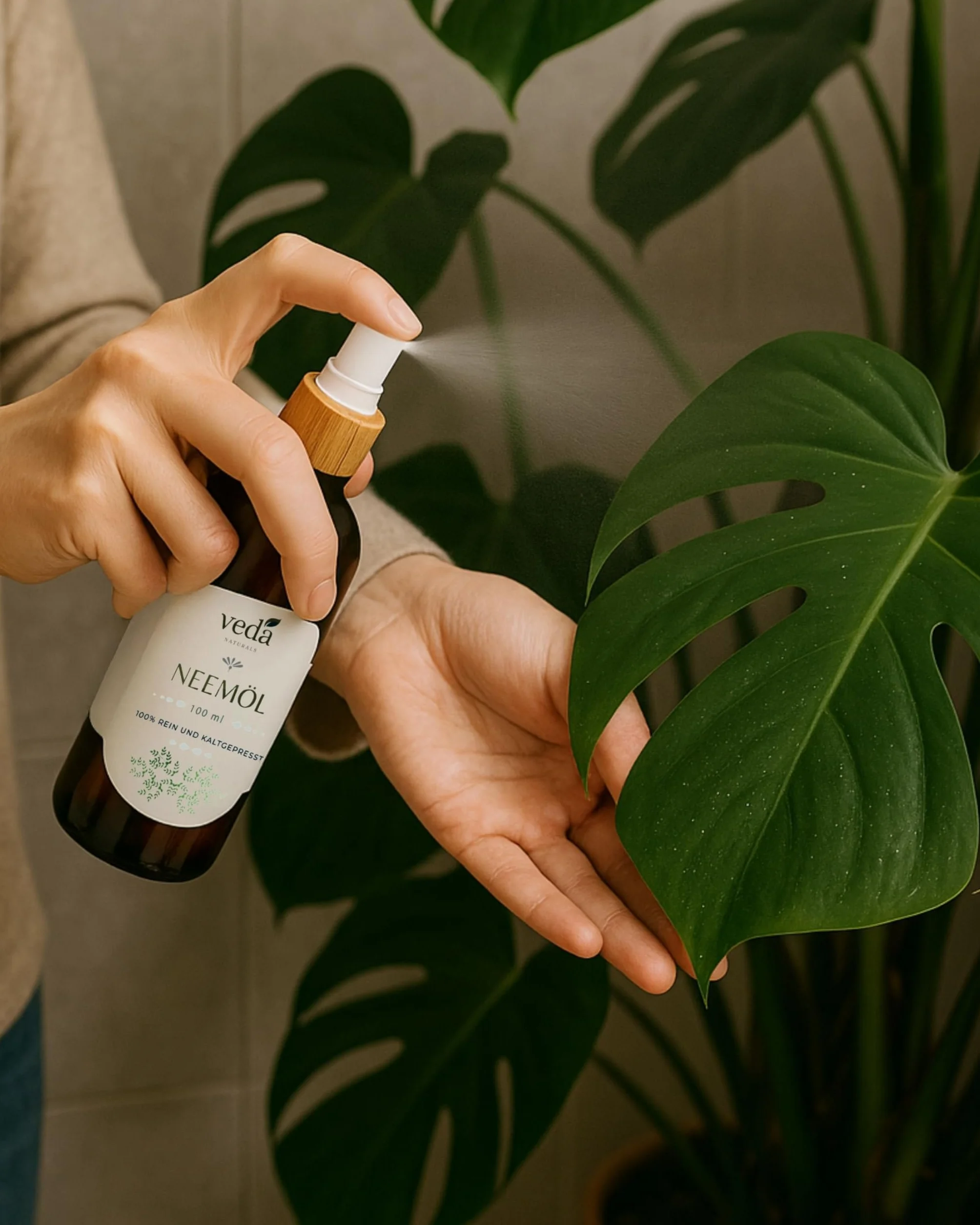 Olejek z miodli indyjskiej (100 ml) tłoczony na zimno z Indii Ayurveda | z pompą natryskową | nie zawiera barwników i konserwantów | naturalna pielęgnacja przeciw komarom płaczkowatym |