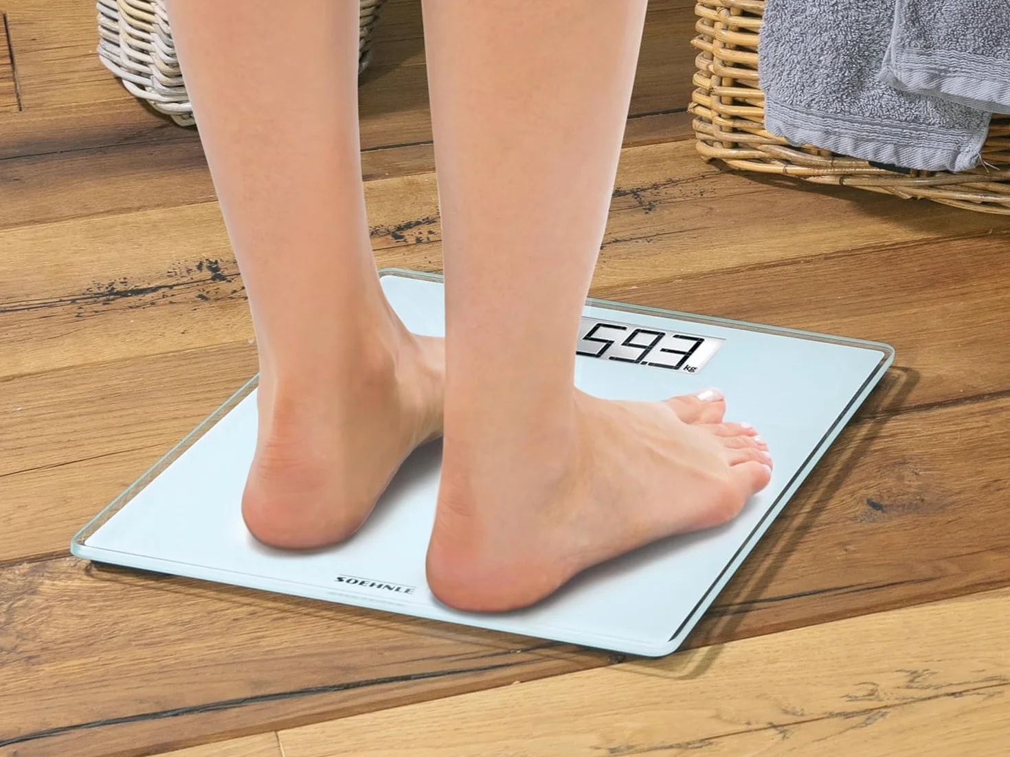 Soehnle Style Sense Comfort 100, waga osobowa z szerokim wyświetlaczem LCD, waga precyzyjna do 180 kg, trwała waga osobowa