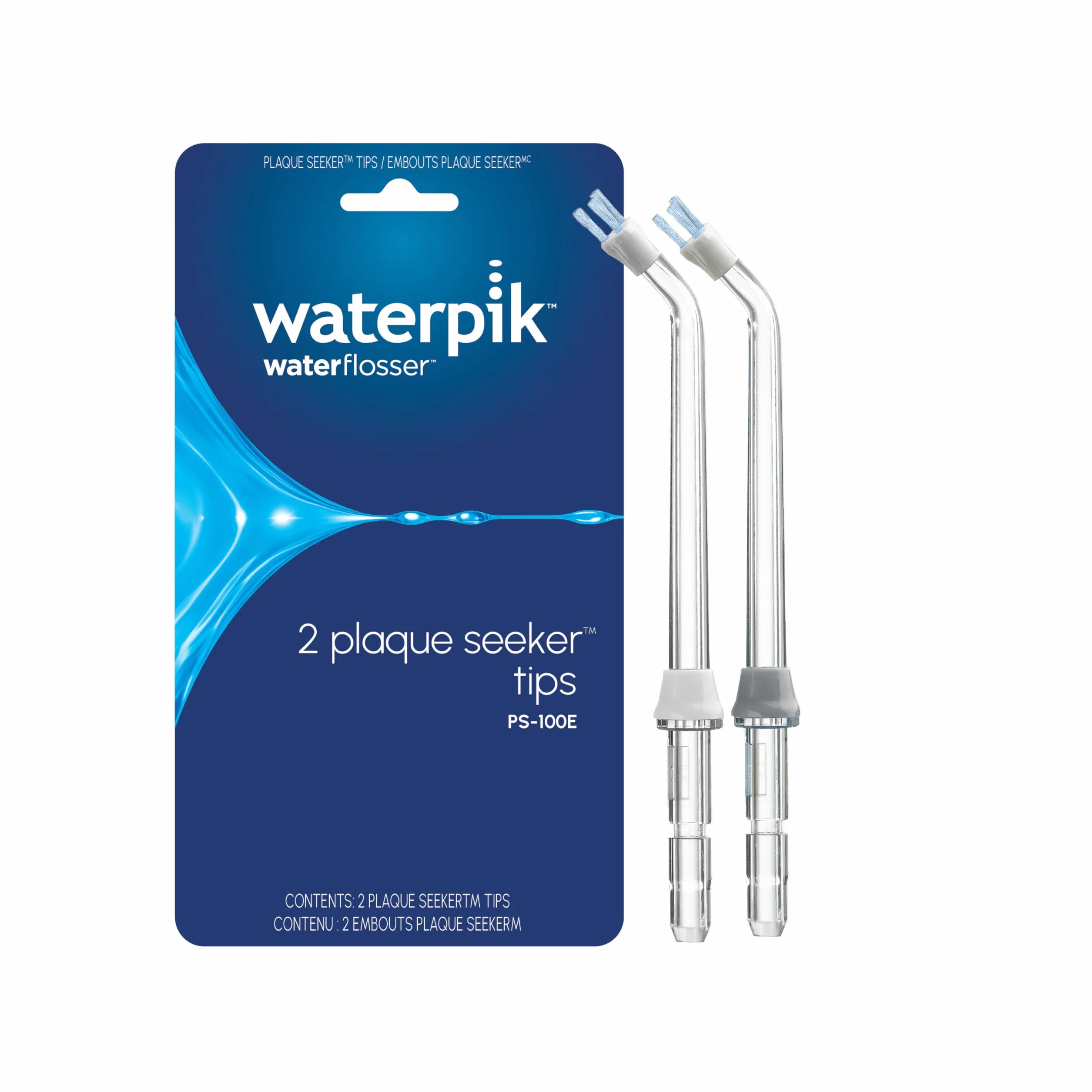 Waterpik Końcówka Plaque Seeker do Irygatora, Wymienna do Implantów, Koron, Mostków, 2 Sztuki PS-100E