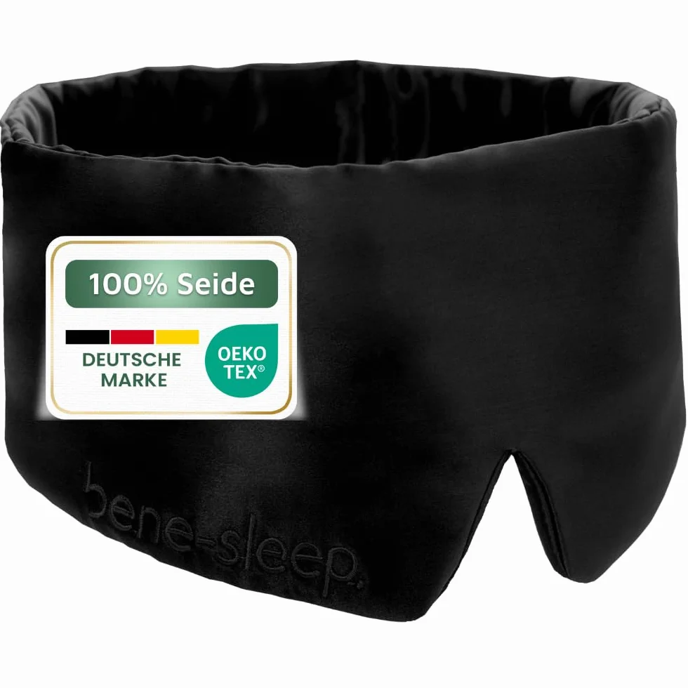 Jedwabna maska do spania premium – 100% szczelna – miękka wyściółka – okulary pod oczy dla spokojnego snu – przyjazna dla skóry i luksusowa – dla dłuższego snu REM i szybszego zasypiania