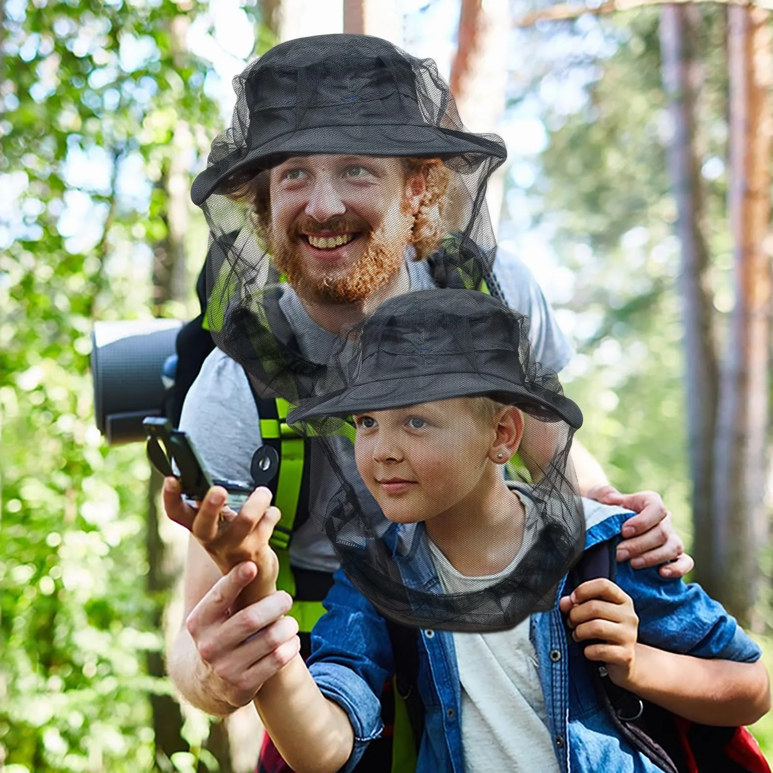 Siatka na owady premium do czapki kemping wędrowanie wędkowanie ogród safari