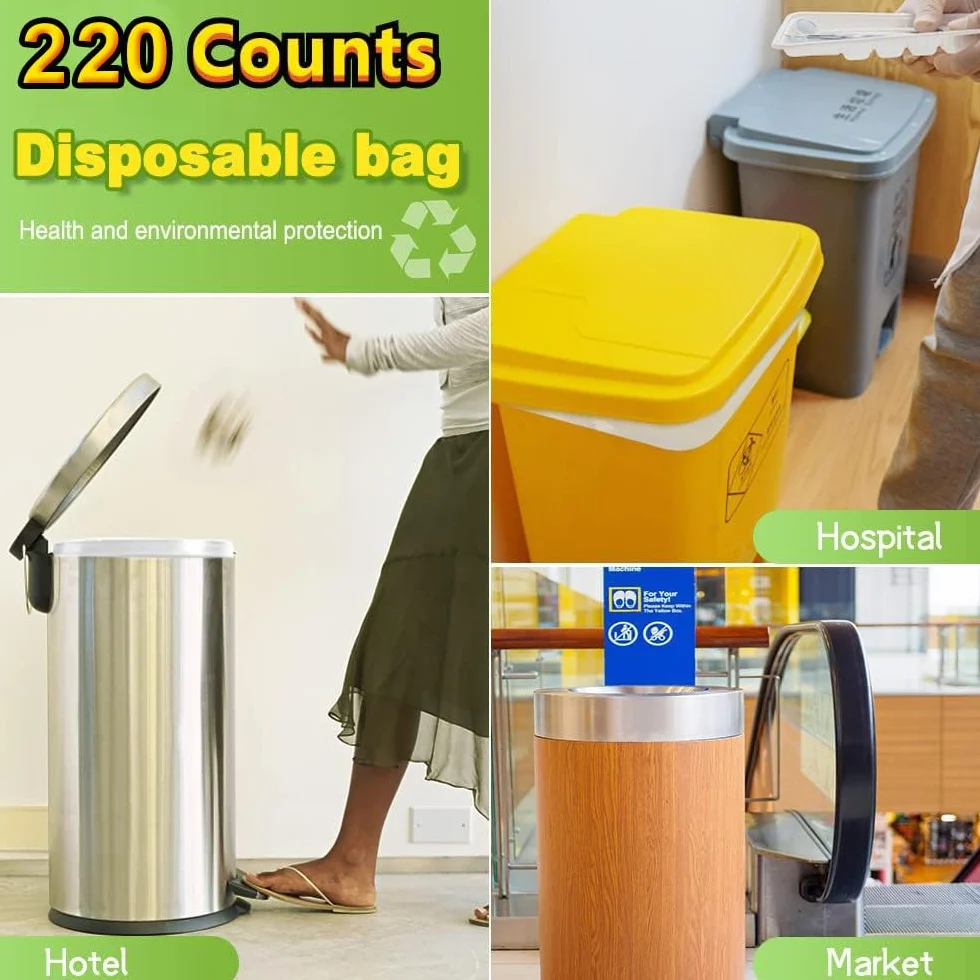 Średnie worki na śmieci 30 litrów worki na śmieci Wkładki do koszy na śmieci Plastikowe worki śmieci do łazienki Sypialnia Biurowy kosz śmieci 220 sztuk