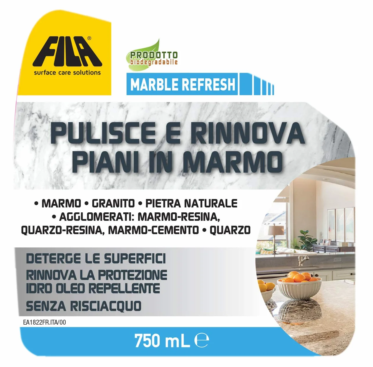 Marmurowy odświeżacz w sprayu do marmuru, kwarcu, granitu, oczyszcza i odnawia ochronę blatów kuchennych, 750 ml