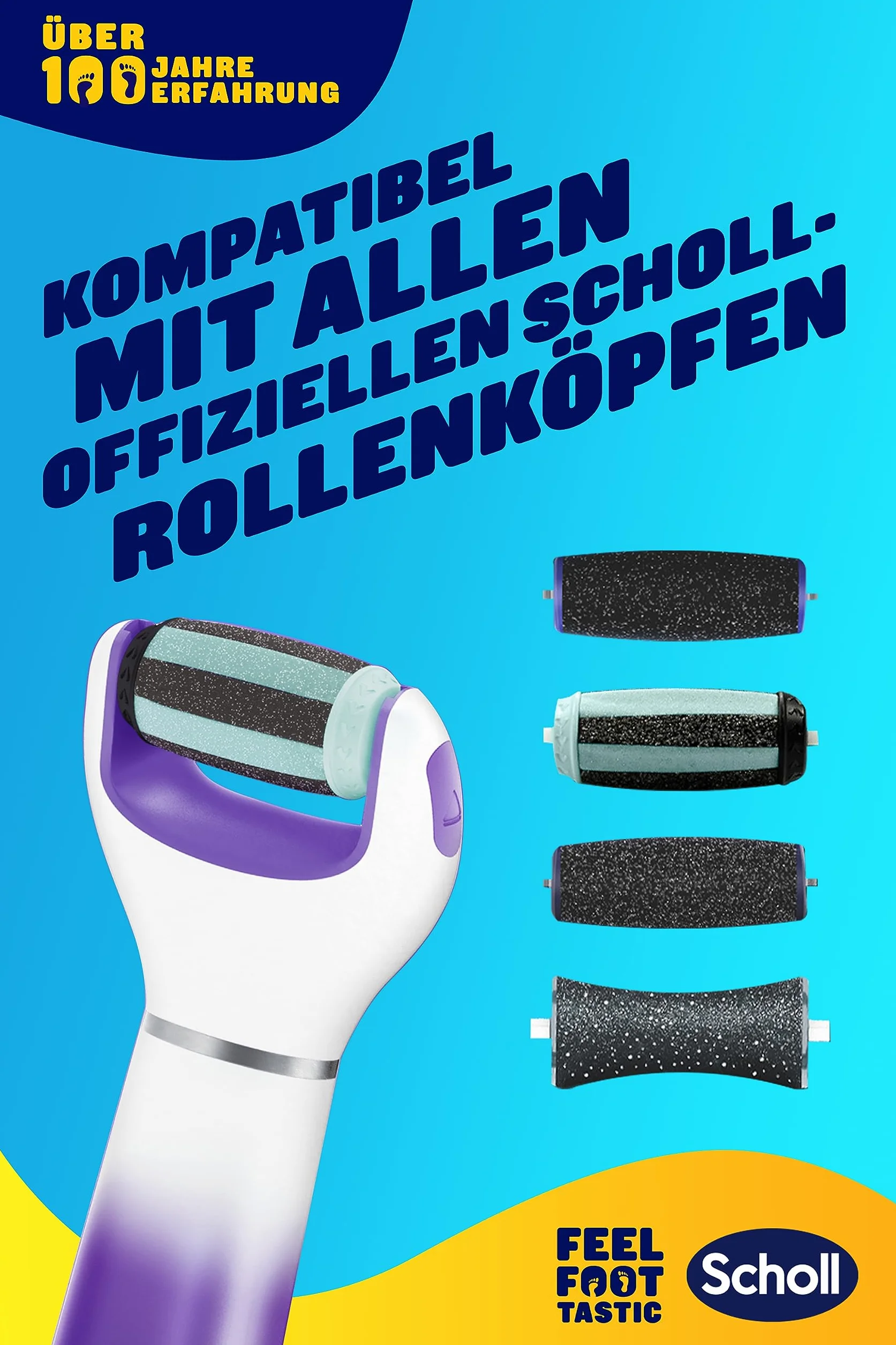 Scholl Expert Care 2 w 1 File & Smooth elektryczny przyrząd do usuwania zrogowaciałego naskórka, dla jedwabiście miękkich stóp, elektrycznie fioletowy