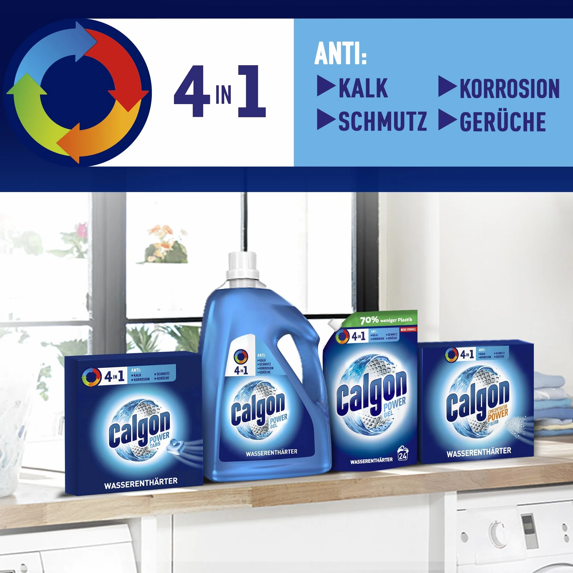 Calgon Power Gel 4 w 1 ochronny zmiękczacz wody do pralki 2,15 l