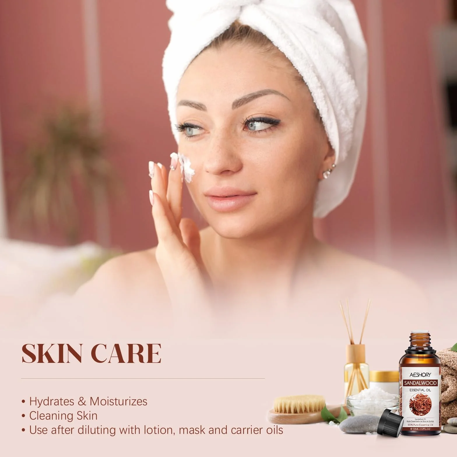 Olejek Eteryczny Z Drzewa Sandałowego 50 ml 100% Czysty Naturalny Do Dyfuzora Aromaterapii