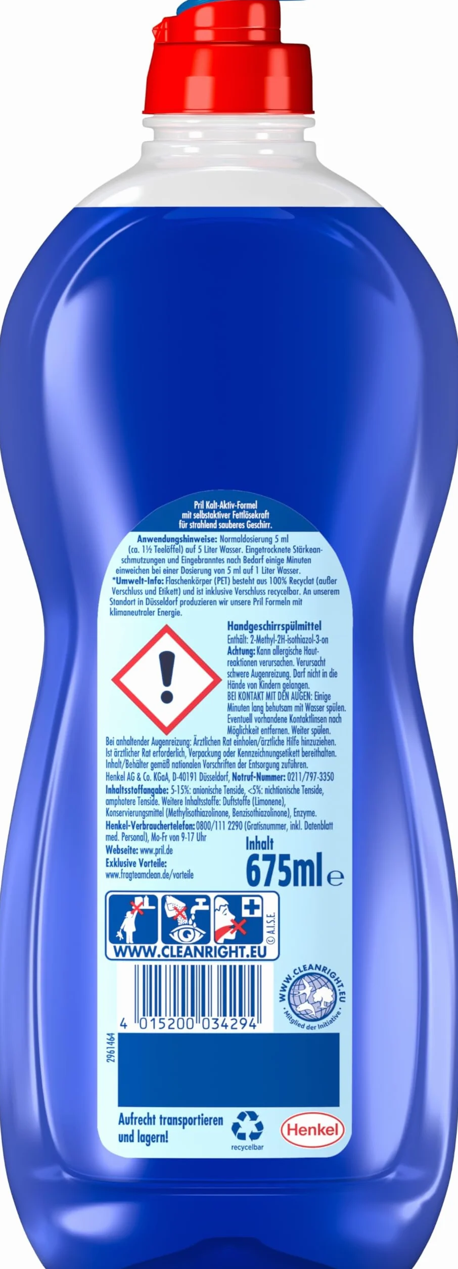 PRIL Oryginalny zestaw detergentów do mycia naczyń 2 x 675 ml