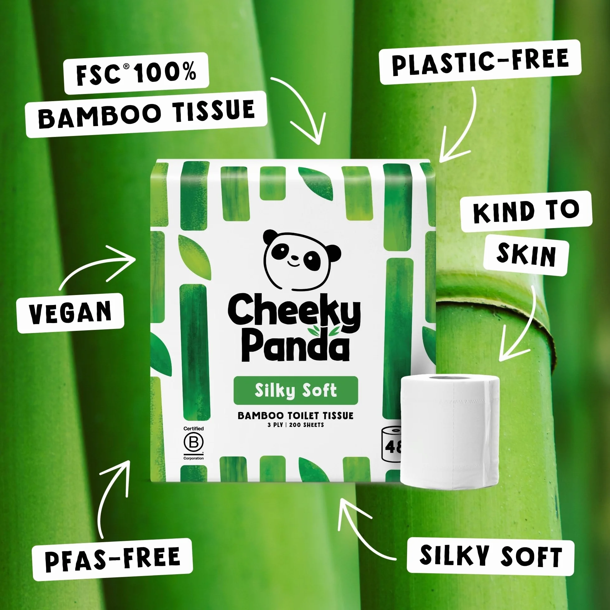 The Cheeky Panda Papier Toaletowy 48 Rolek Biały