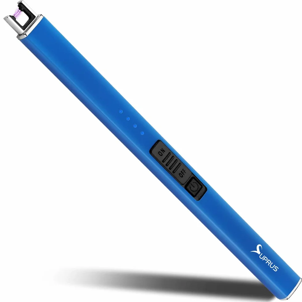 Suprus Elektryczna zapalniczka do świec łukowa USB wiatroodporna bezpłomieniowa plazma niebieska