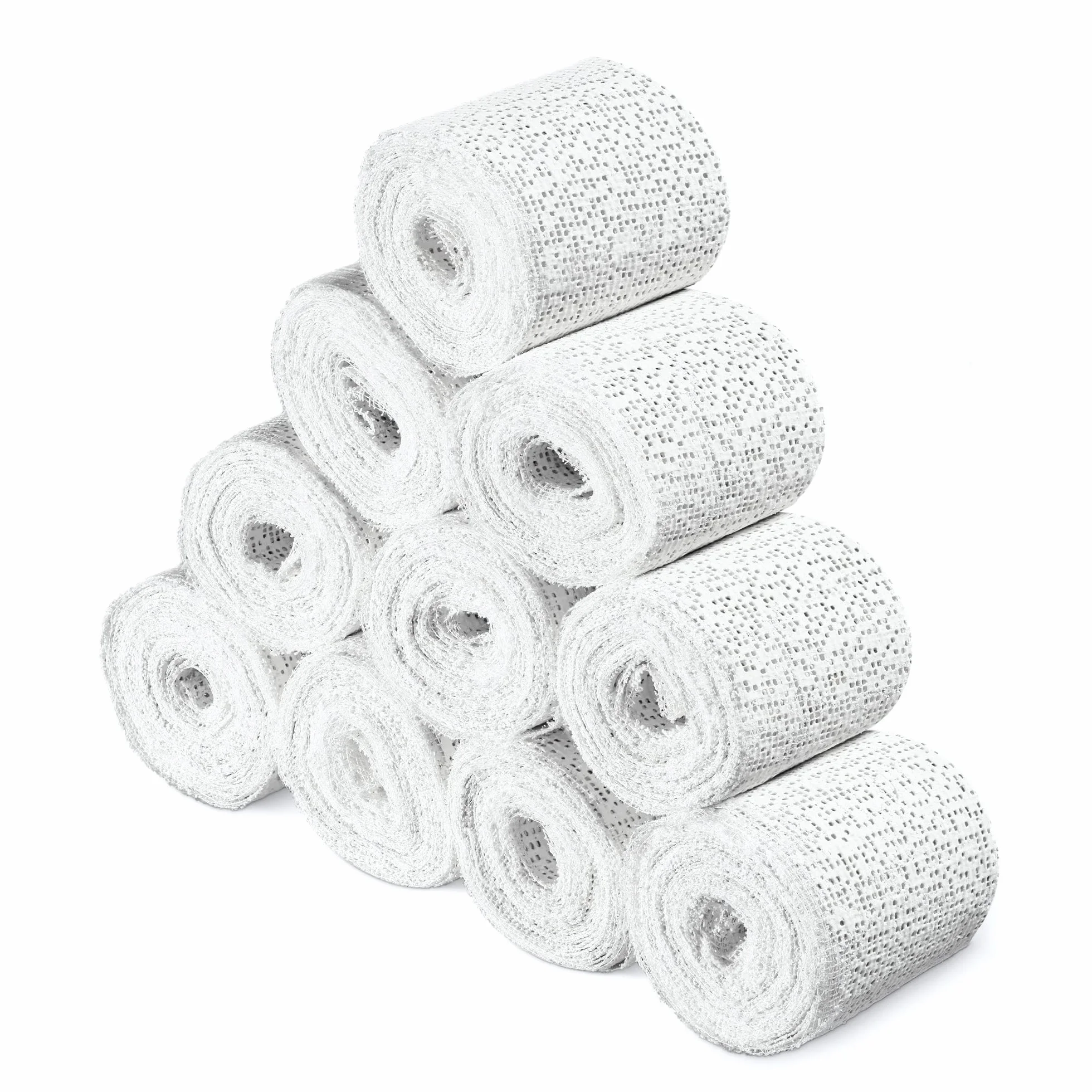 Navaris Zestaw wiązek gipsowych do brzucha, 10 sztuk – 10 x gipsu do wyciskania odcisków, 5 cm x 300 cm, dla niemowląt, bandaż na brzuch, nadruk gipsowy, taśma gipsowa do majsterkowania, szybkoschnąca