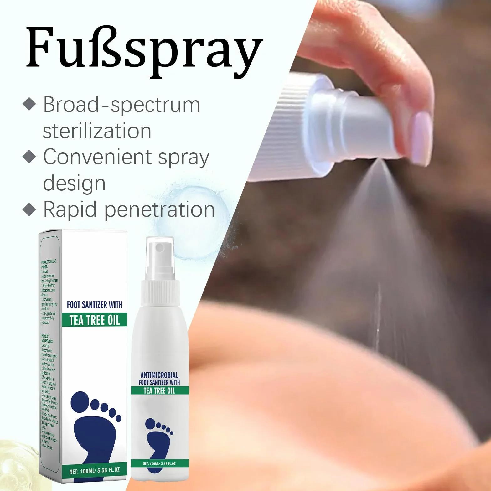 Spray na grzybicę stóp, 2 sztuki 200 ml, spray do stóp i paznokci, pielęgnacja stóp, pielęgnacja stóp dla mężczyzn i kobiet, spray do pielęgnacji stóp, nawilża i zapobiega wysuszeniu